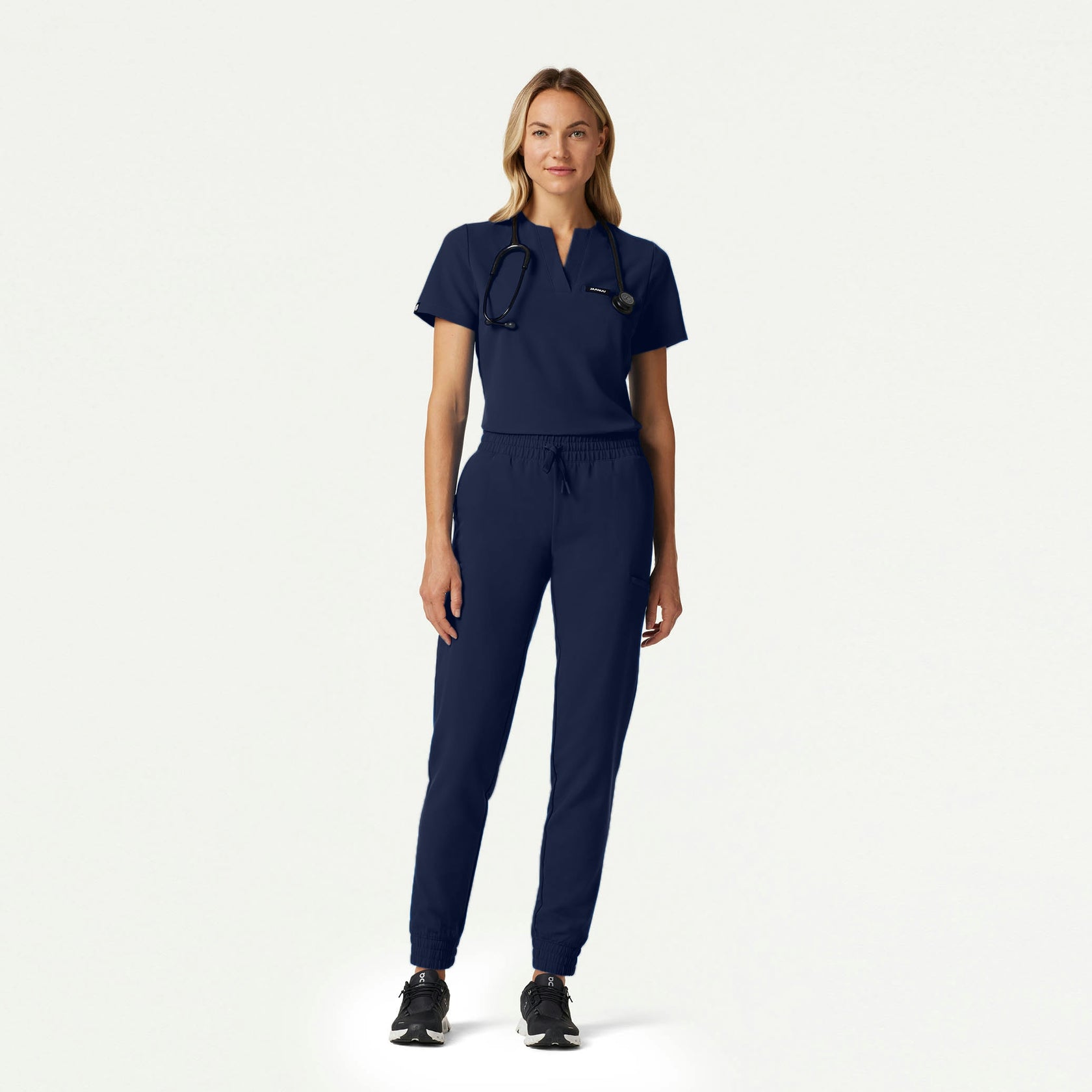 Andra Slim 1-Pocket Scrub Top - Midnight Navy - WOMEN'S TOPS - Jaanuu