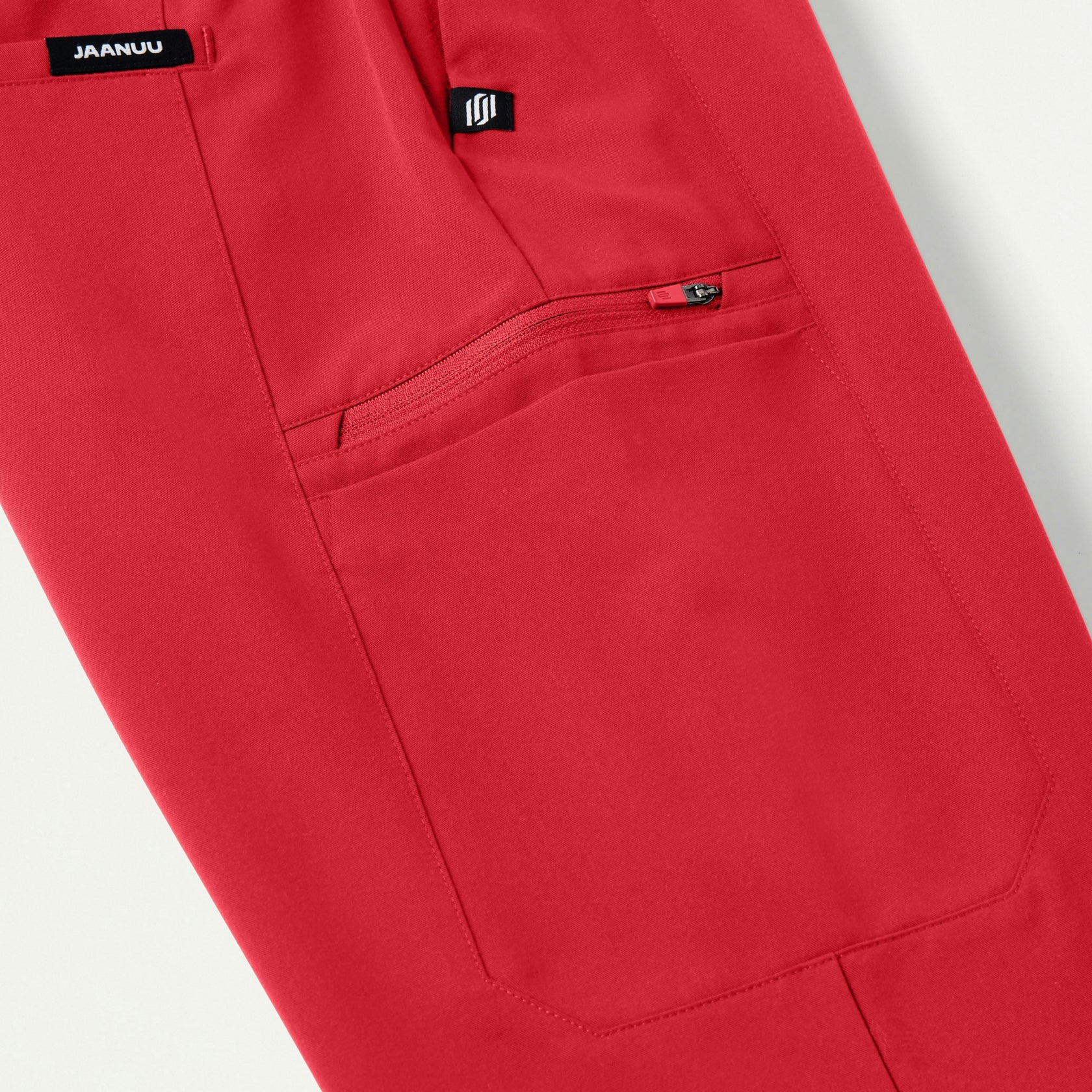 Payla 8-Pocket High Waisted Scrub Pant - Brilliant Red - WOMEN'S PANTS - Jaanuu