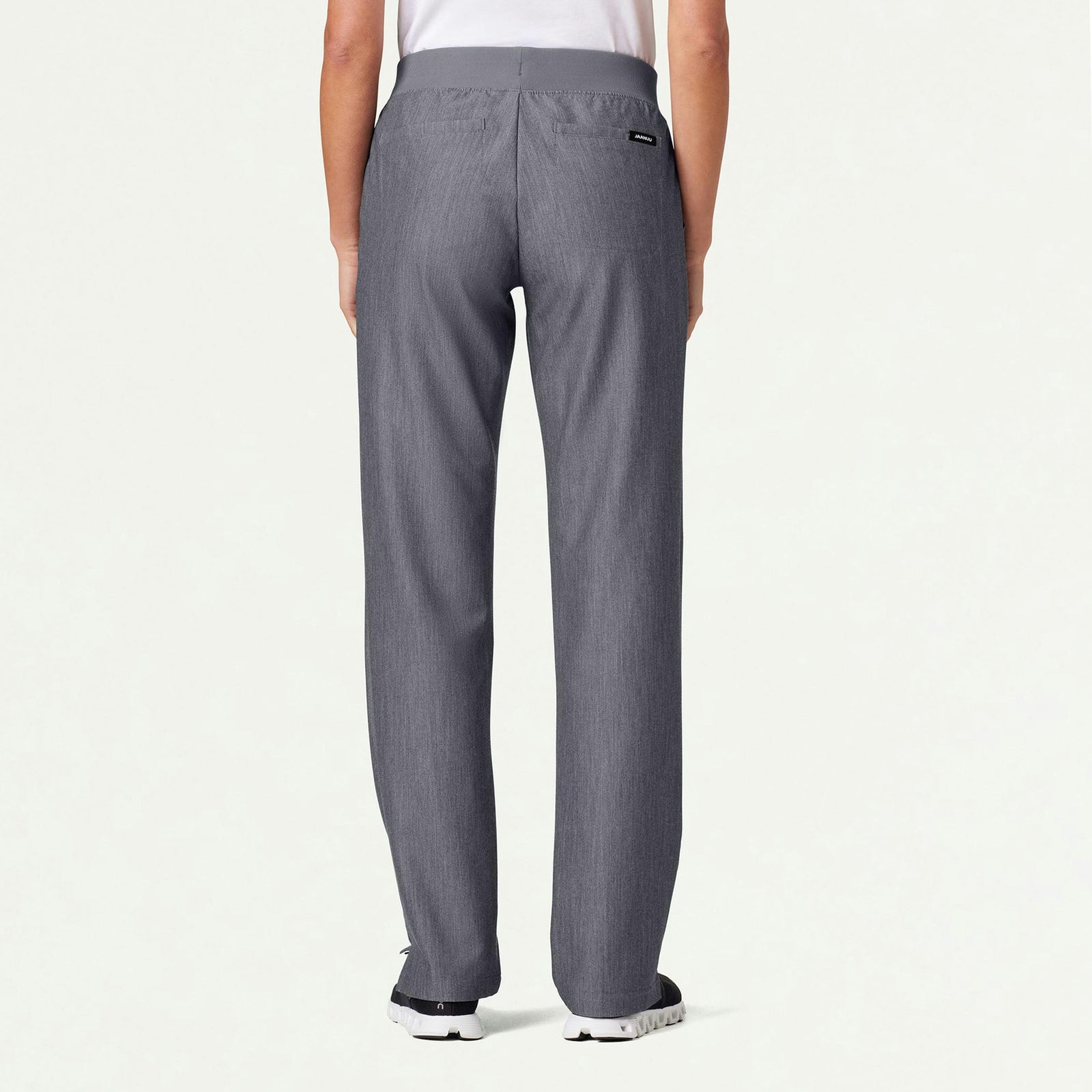 Xenos Essential Knit-Waist Scrub Pant - Heather Gray - WOMEN'S PANTS - Jaanuu