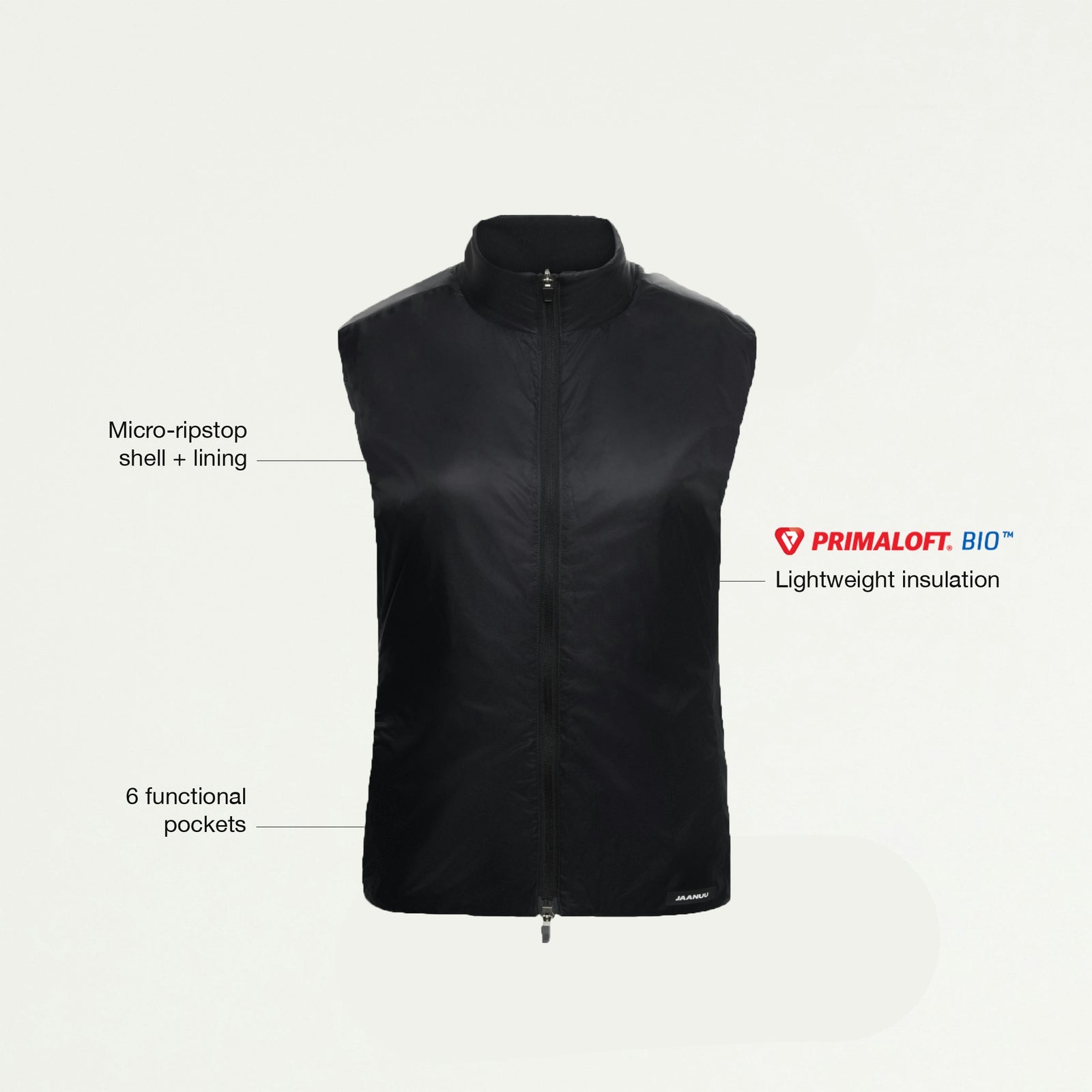 Phantom Slim Insulated Vest - Black - WOMEN'S JACKETS - Jaanuu