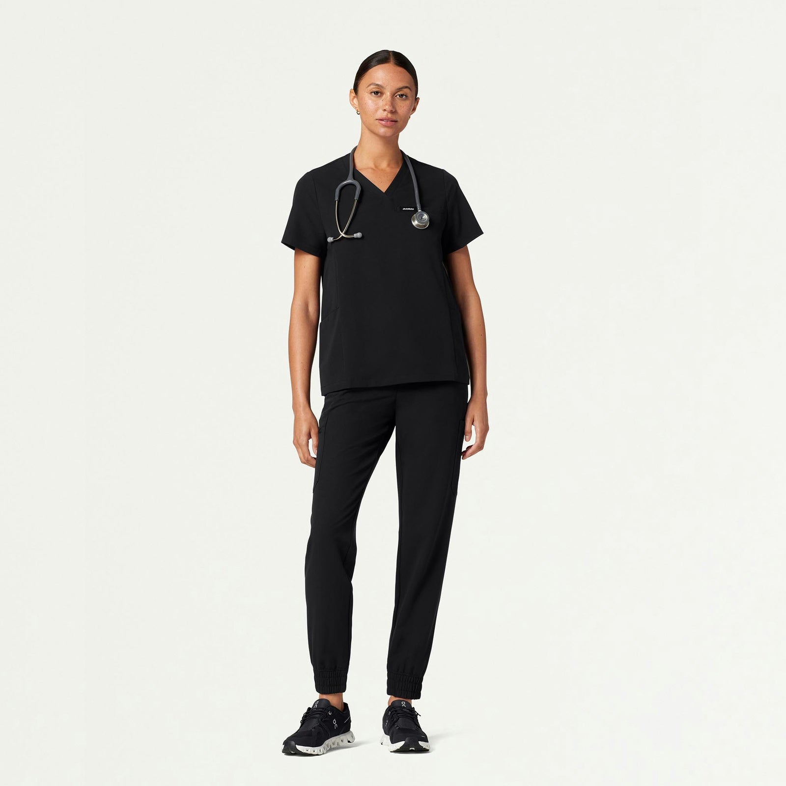 Magna 3-Pocket Scrub Top - Black - WOMEN'S TOPS - Jaanuu