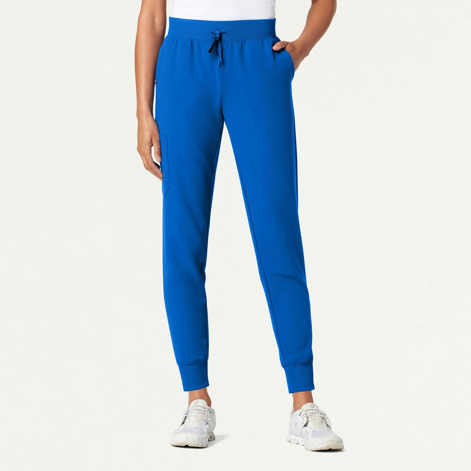 Silex Slim Knit-Waist Scrub Jogger - Royal Blue - WOMEN'S PANTS - Jaanuu