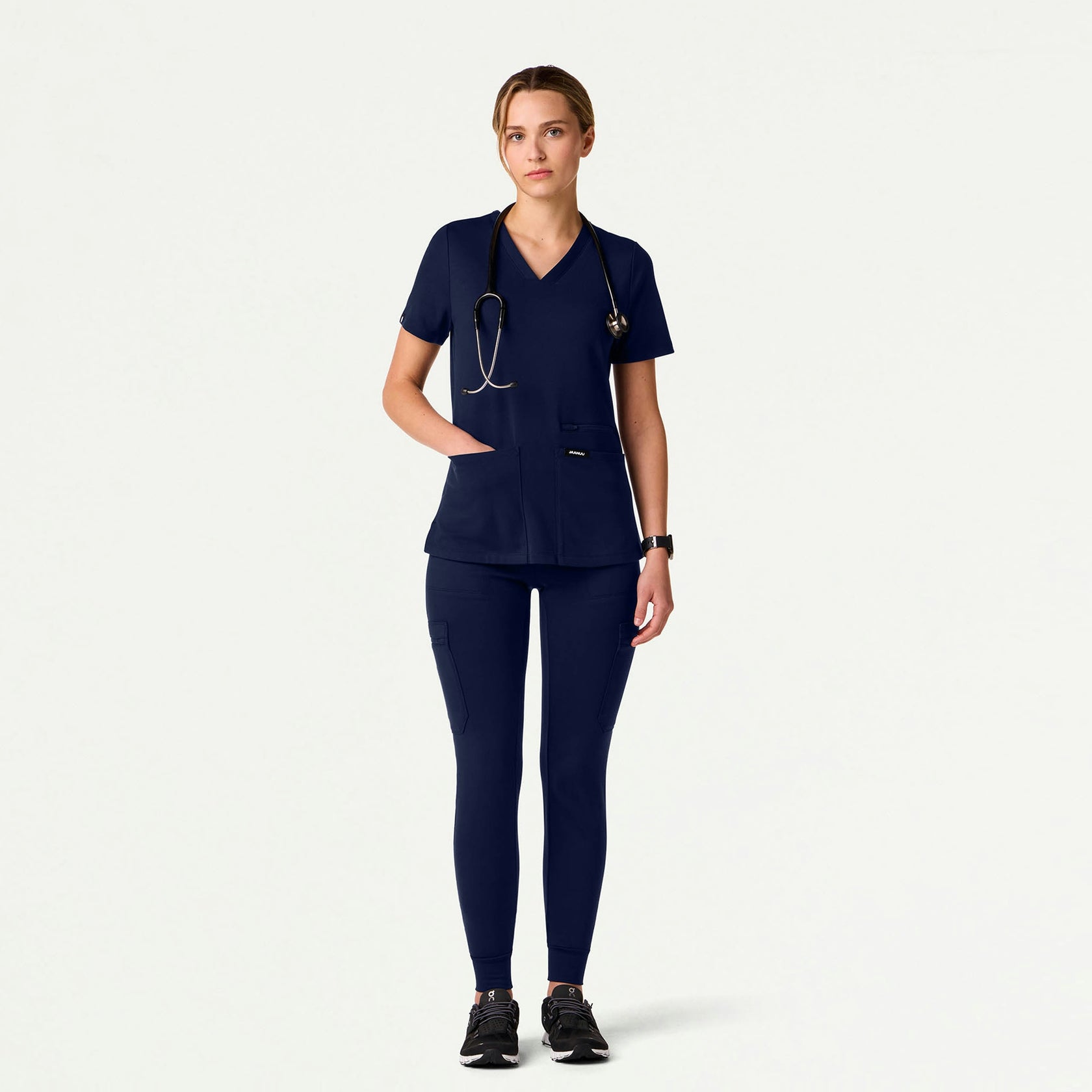 Kass Slim 4-Pocket ULTRAsoft Scrub Top - Midnight Navy - WOMEN'S TOPS - Jaanuu