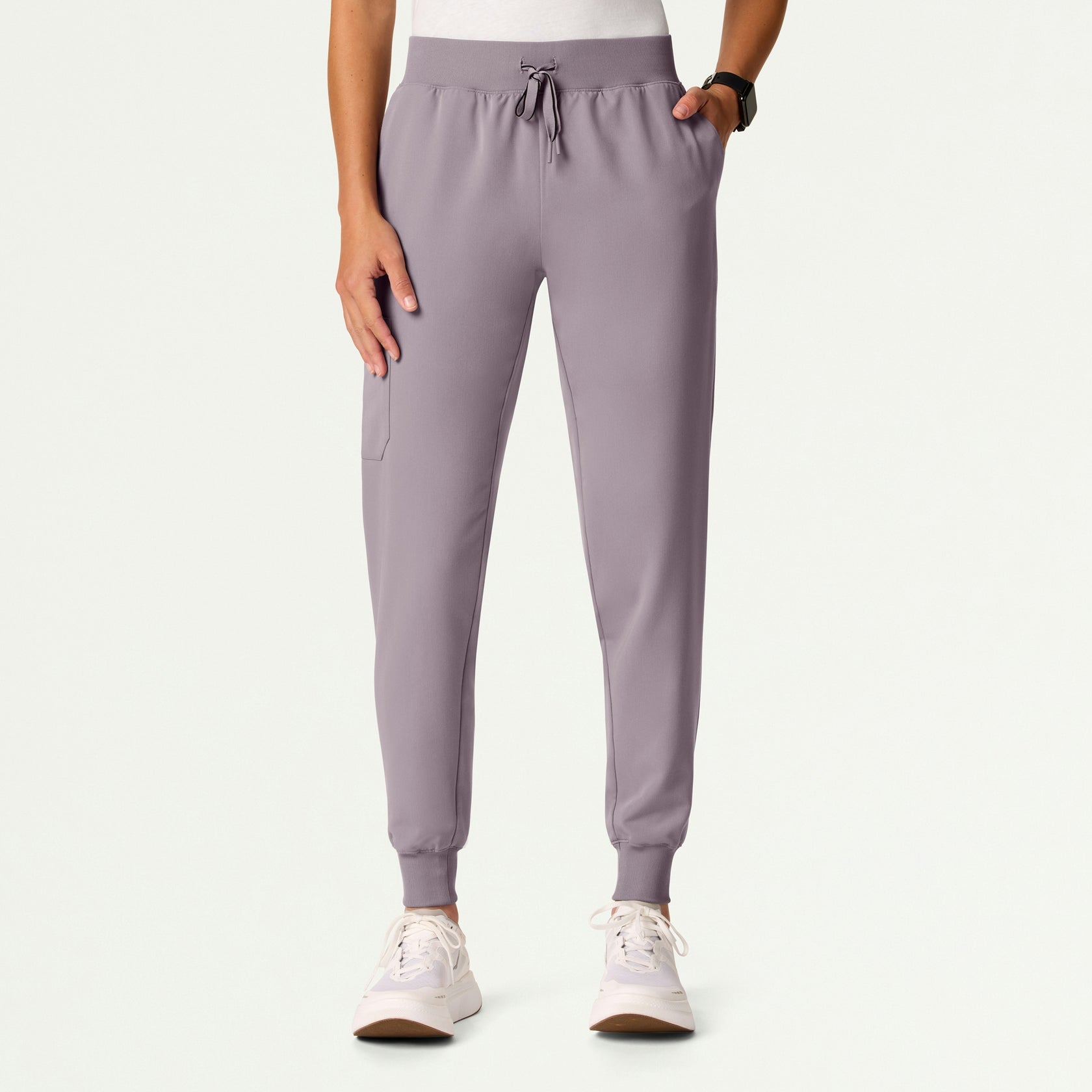 Silex Slim Knit-Waist Scrub Jogger - Chrome - WOMEN'S PANTS - Jaanuu