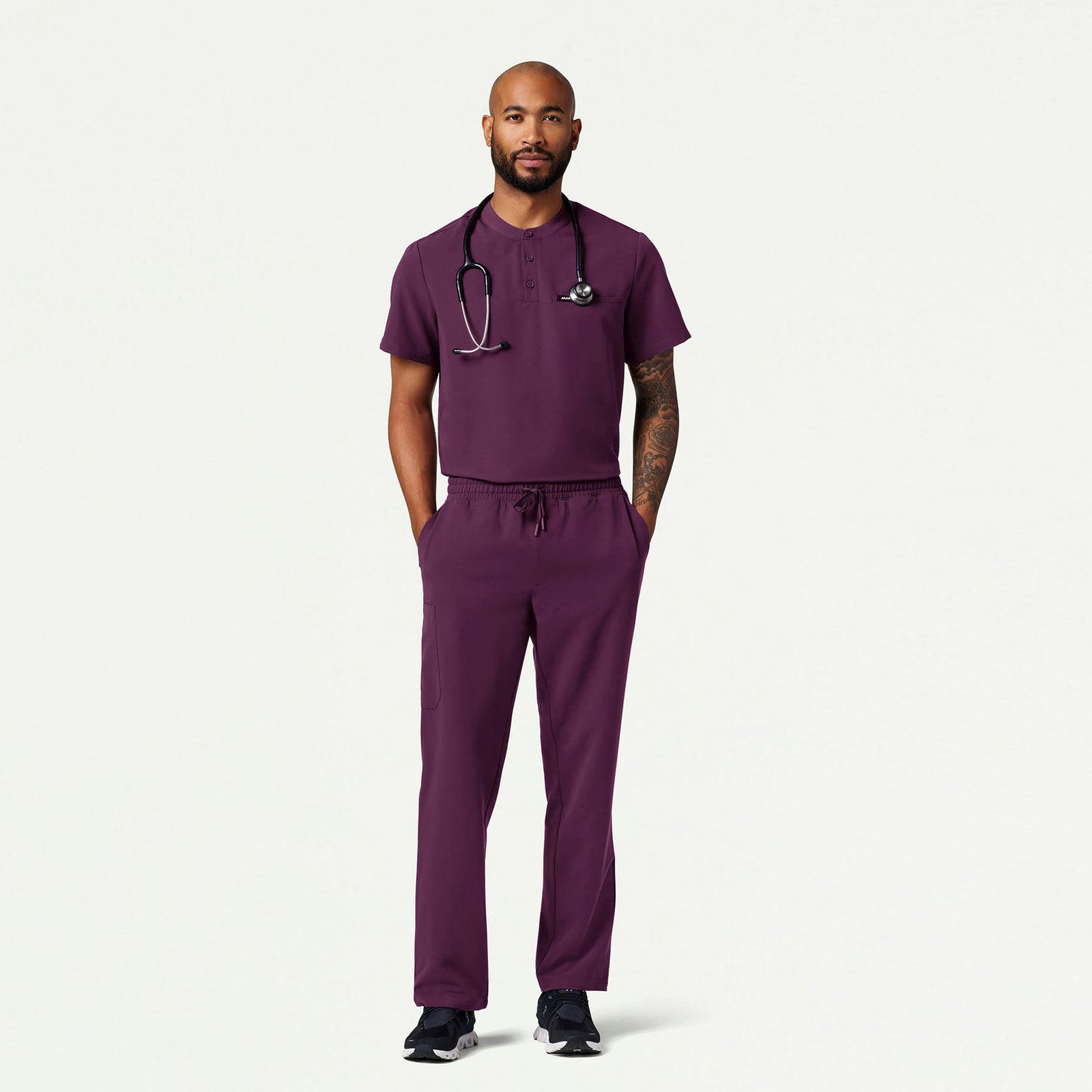 Rhodes Everyday Straight-Leg Scrub Pant - Dark Amethyst - MEN'S PANTS - Jaanuu