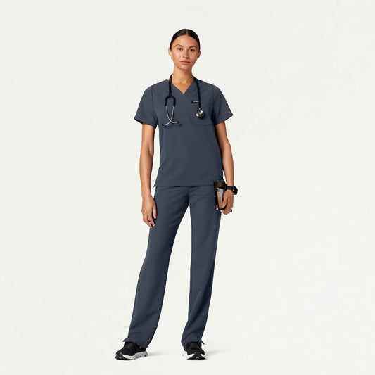 The Ava Essential Scrub Set - Carbon Gray