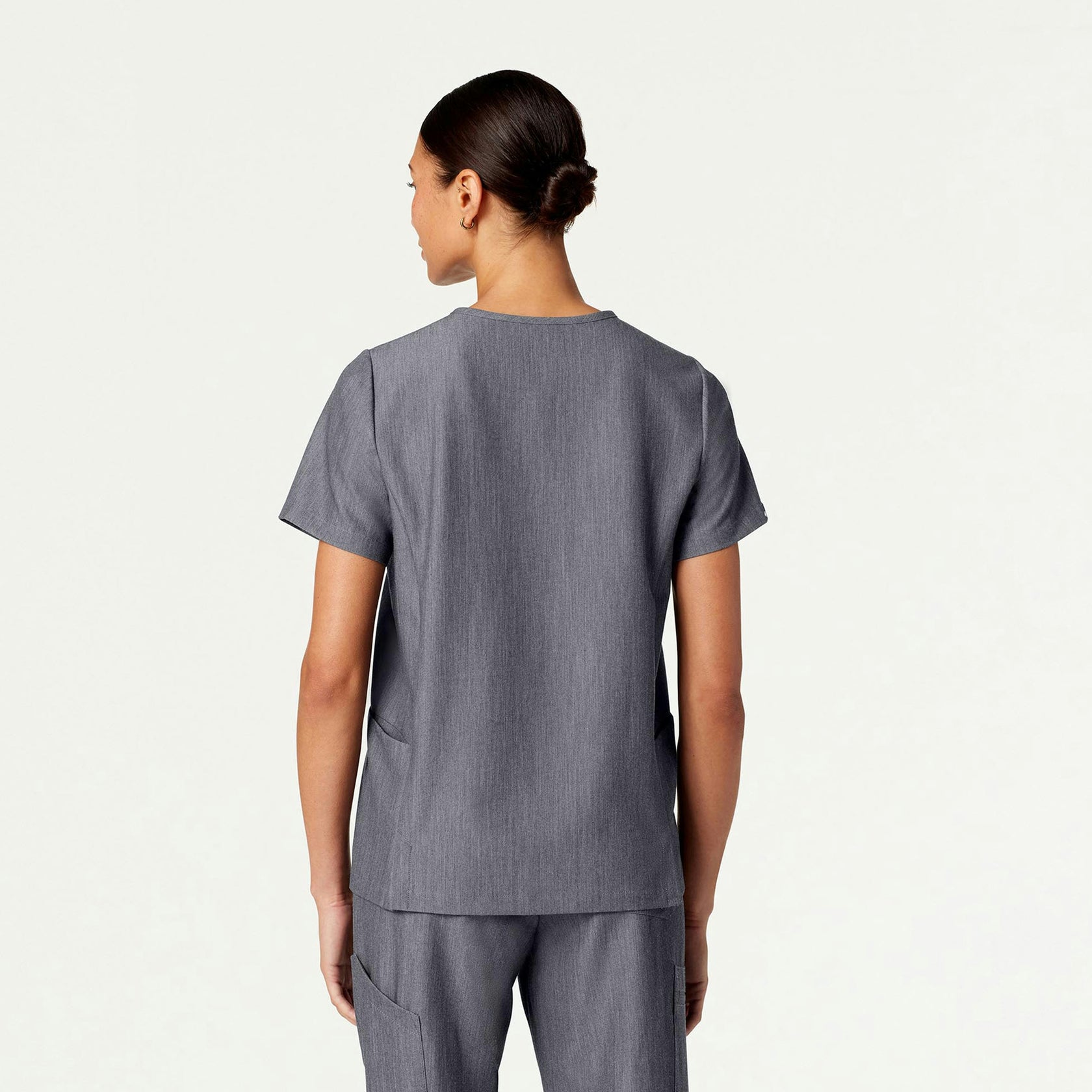 Magna 3-Pocket Scrub Top - Heather Gray - WOMEN'S TOPS - Jaanuu