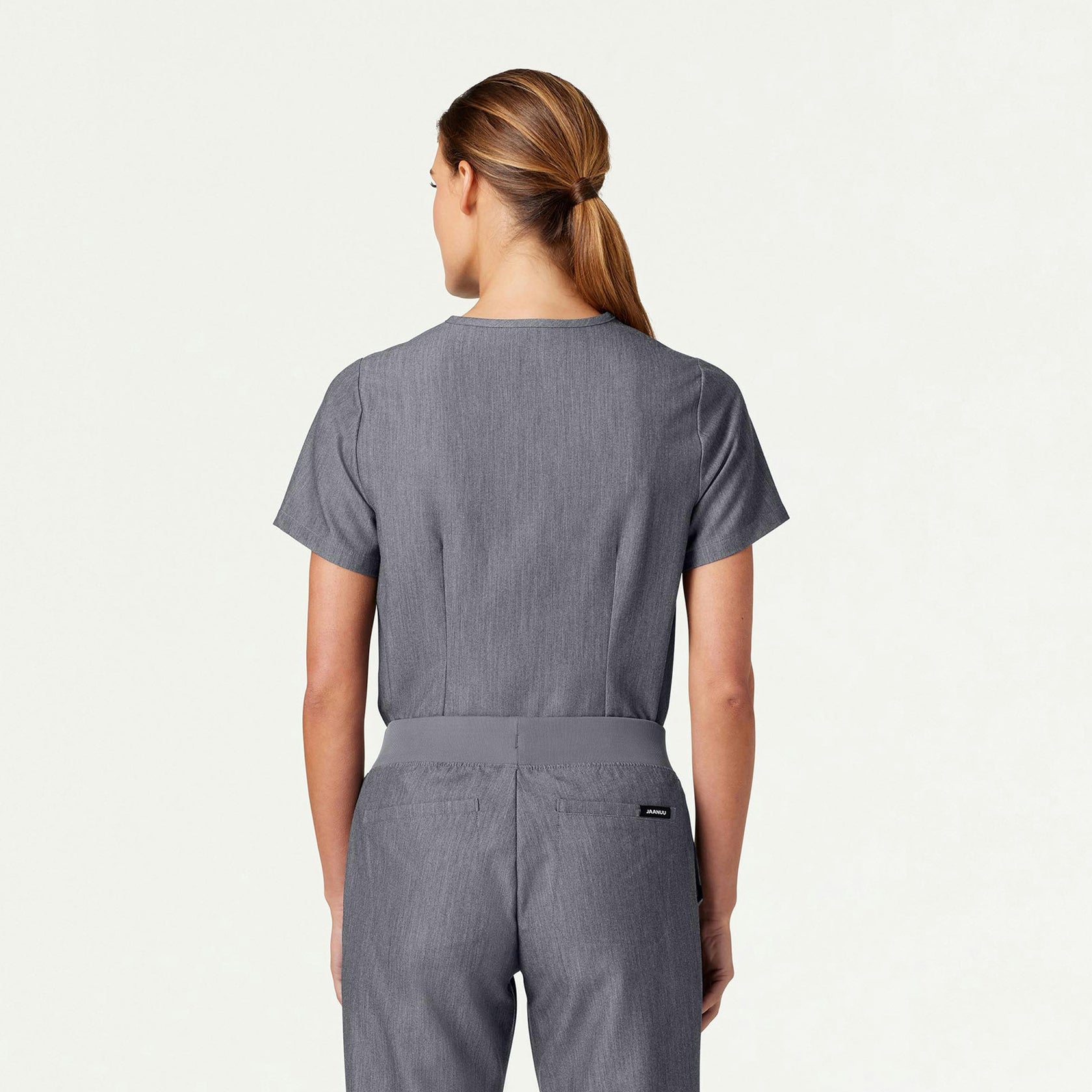 Rhena Essential 1-Pocket Scrub Top - Heather Gray - WOMEN'S TOPS - Jaanuu