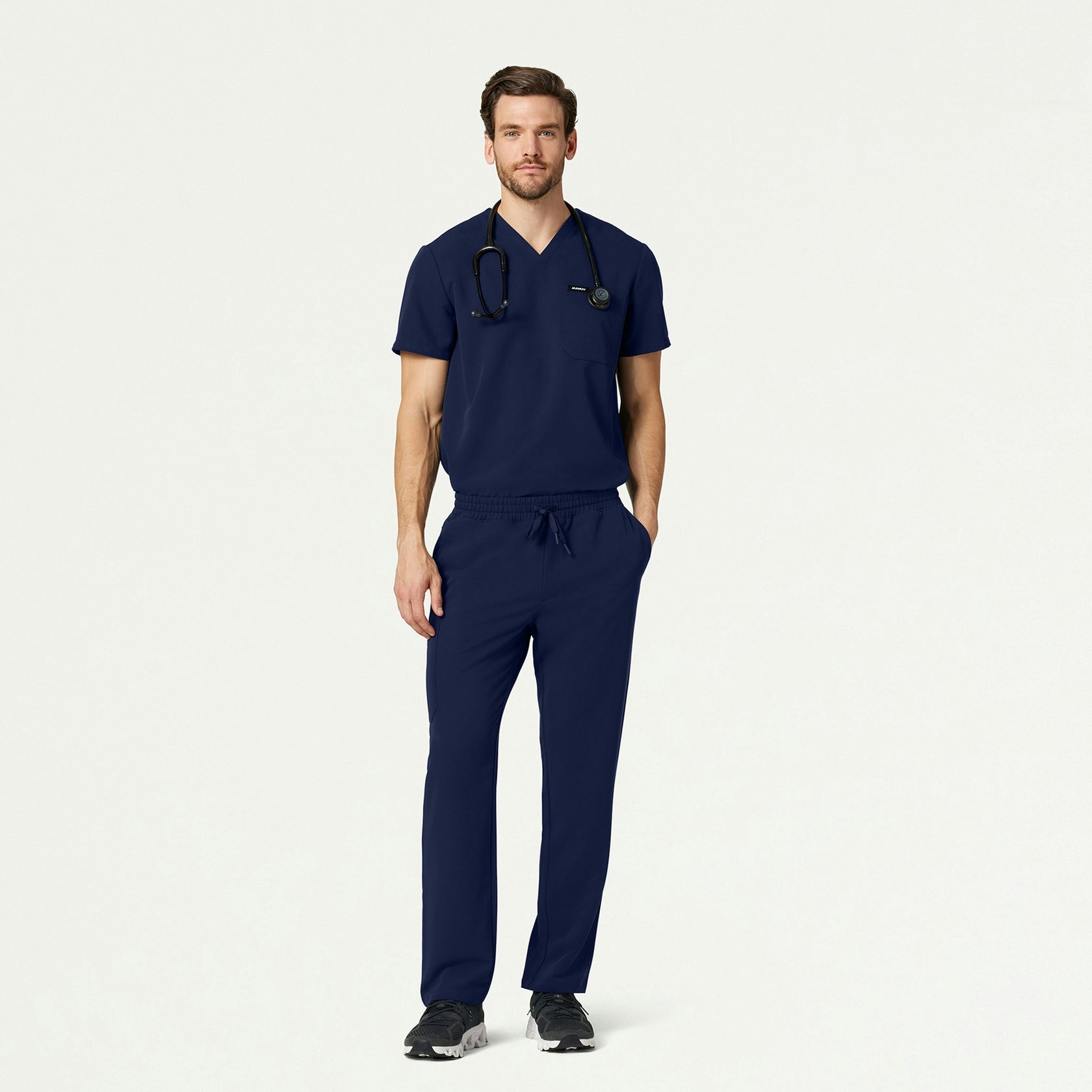 Holmes Everyday 1-Pocket Scrub Top - Midnight Navy - MEN'S TOPS - Jaanuu