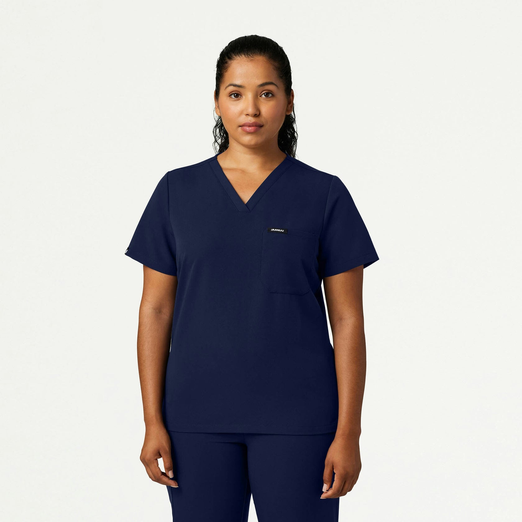 Rhena Slim Essential 1-Pocket Scrub Top - Midnight Navy - WOMEN'S TOPS - Jaanuu