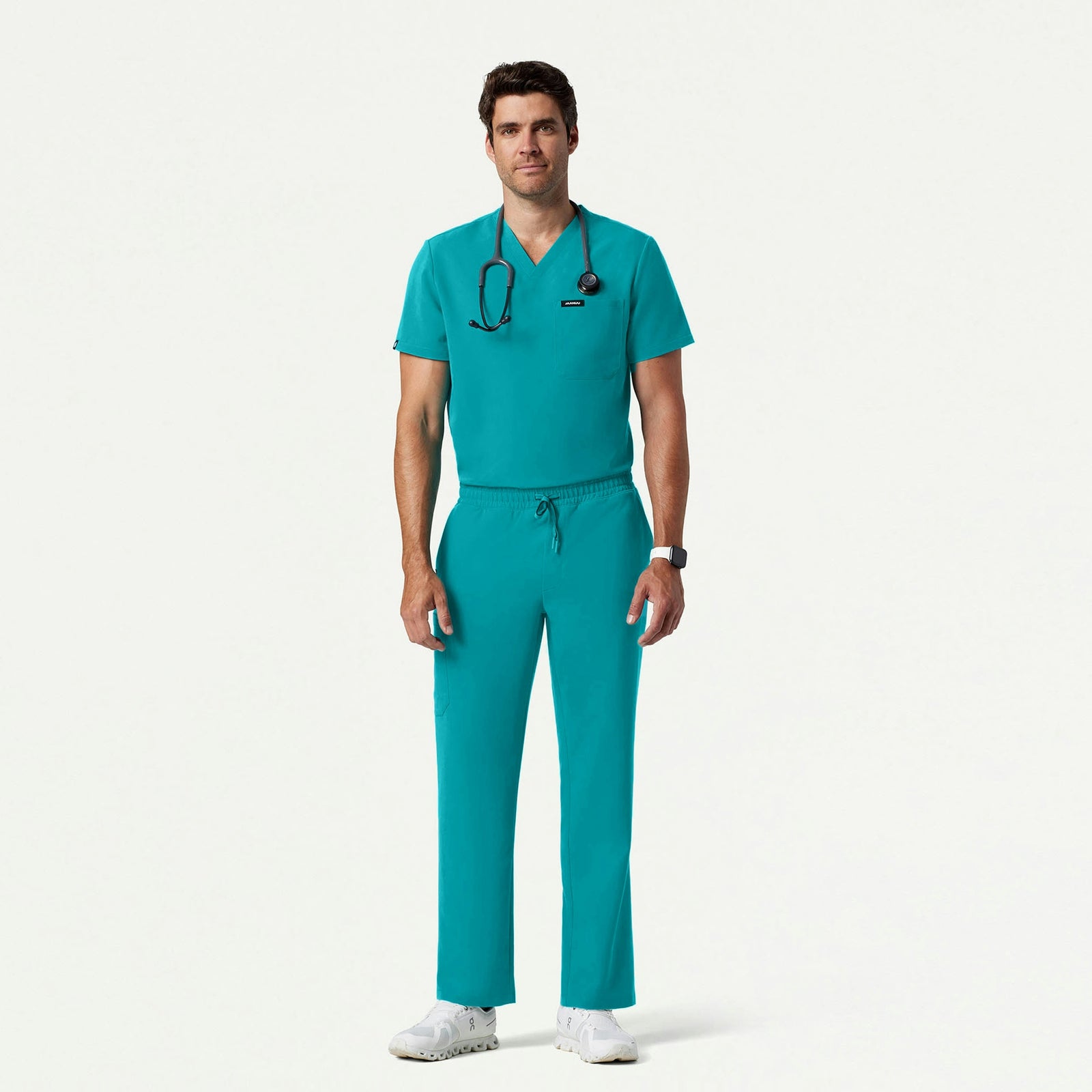 Holmes Everyday 1-Pocket Scrub Top - Aqua - MEN'S TOPS - Jaanuu