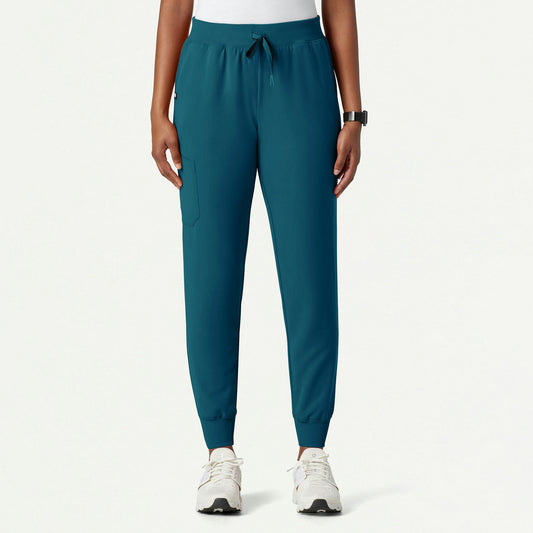 Silex Slim Knit-Waist Scrub Jogger - Caribbean Blue - WOMEN'S PANTS - Jaanuu