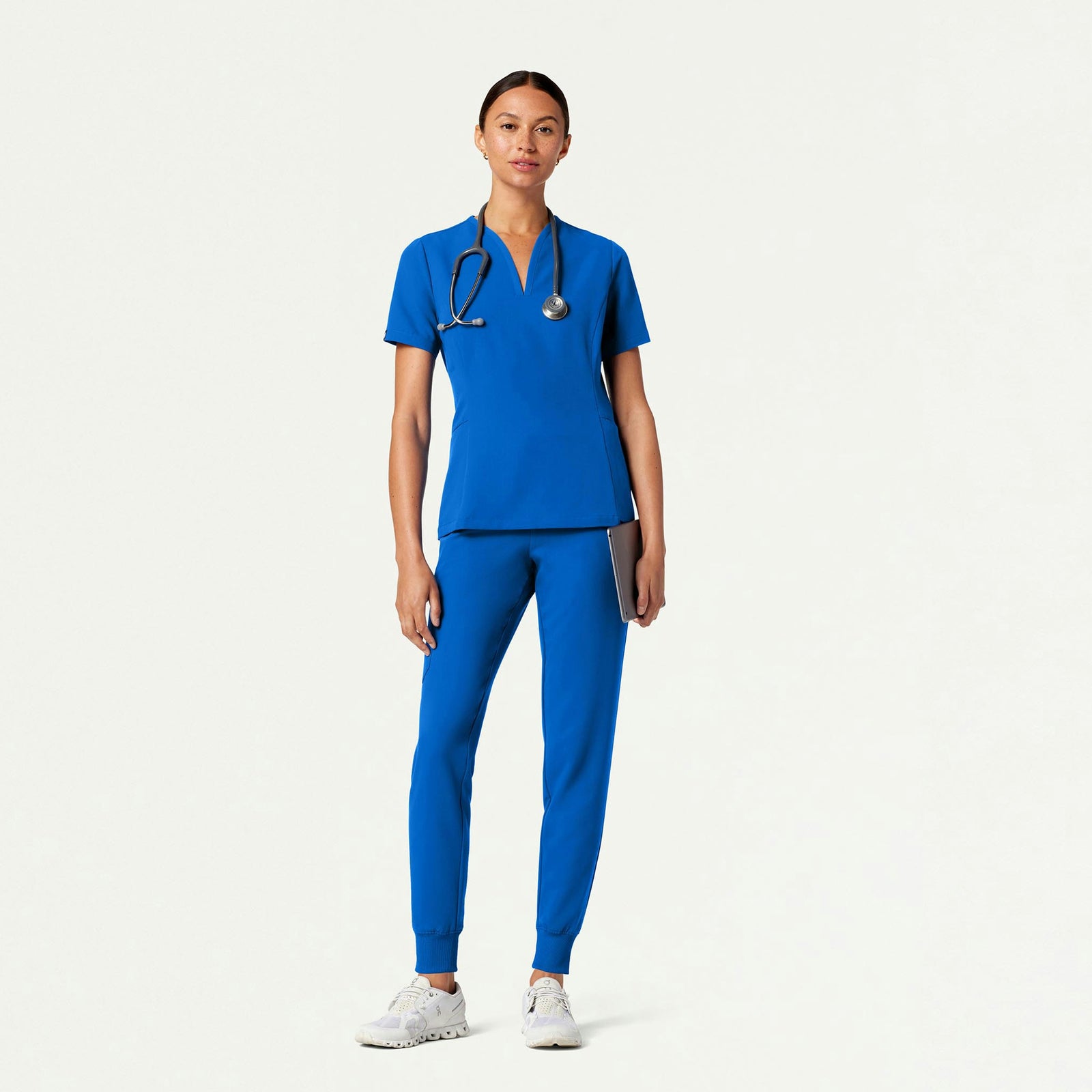 Silex Slim Knit-Waist Scrub Jogger - Royal Blue - WOMEN'S PANTS - Jaanuu