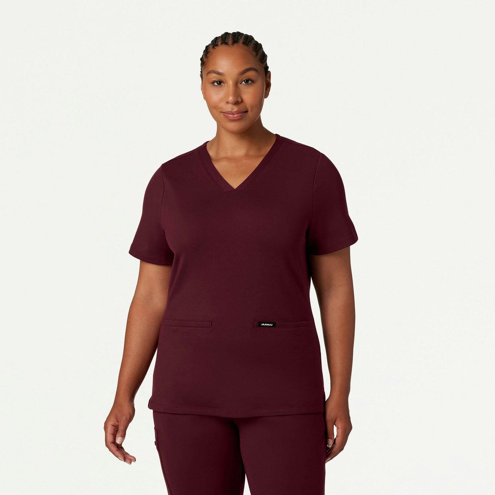 Cesi Slim ULTRAsoft Scrub Top - Burgundy - WOMEN'S TOPS - Jaanuu