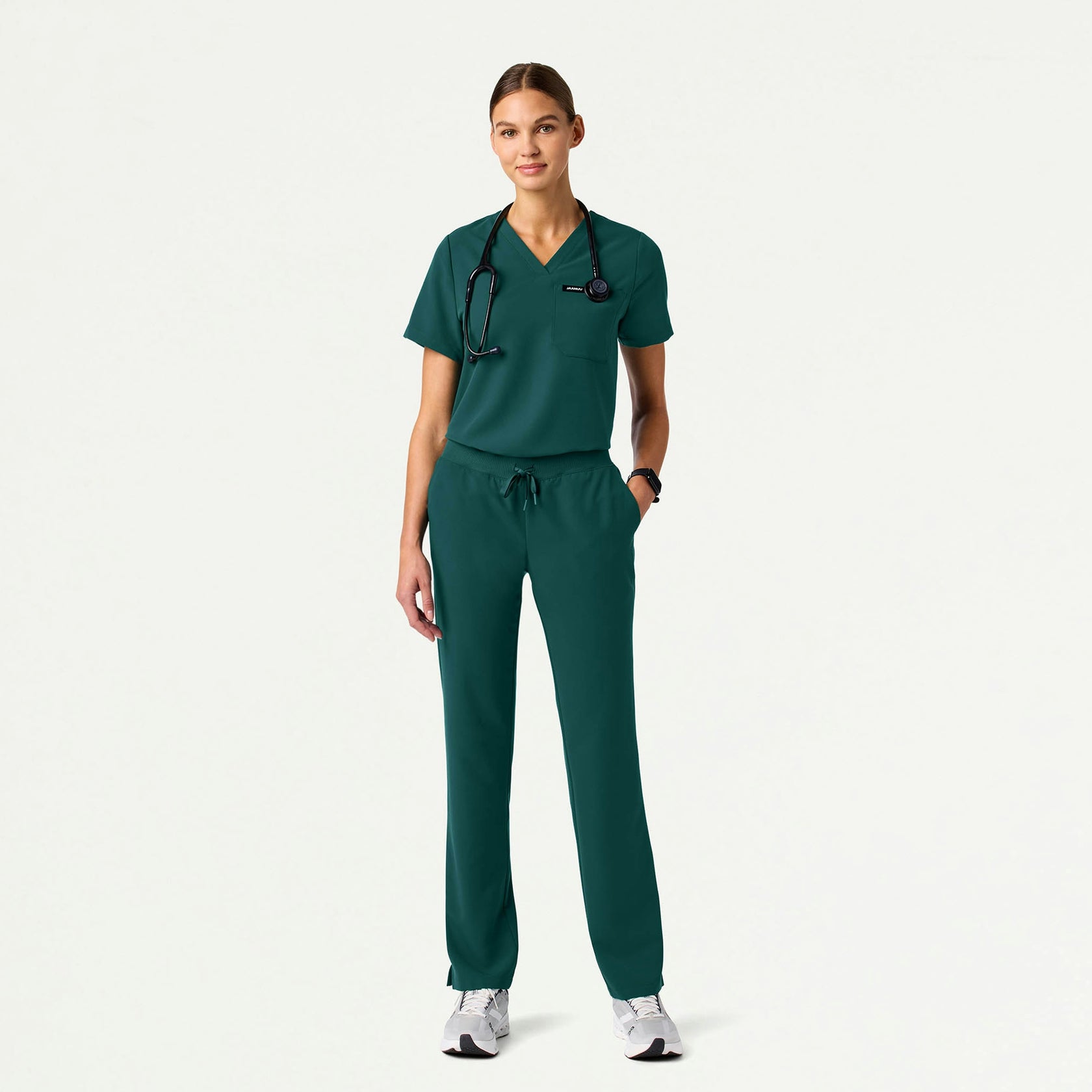 Xenos Essential Knit-Waist Scrub Pant - Midnight Green - WOMEN'S PANTS - Jaanuu