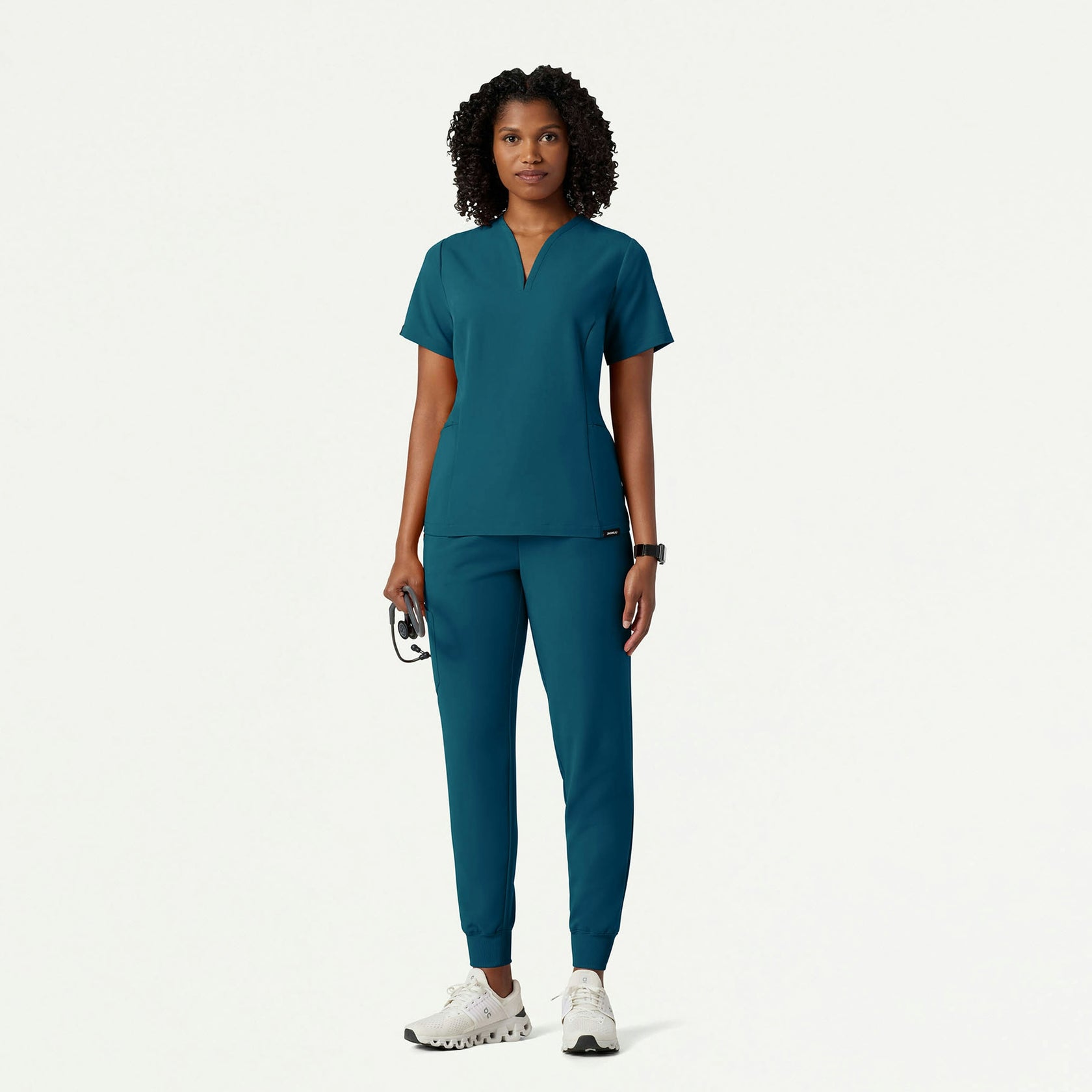 Calix Fit & Flare Scrub Top - Caribbean Blue - WOMEN'S TOPS - Jaanuu