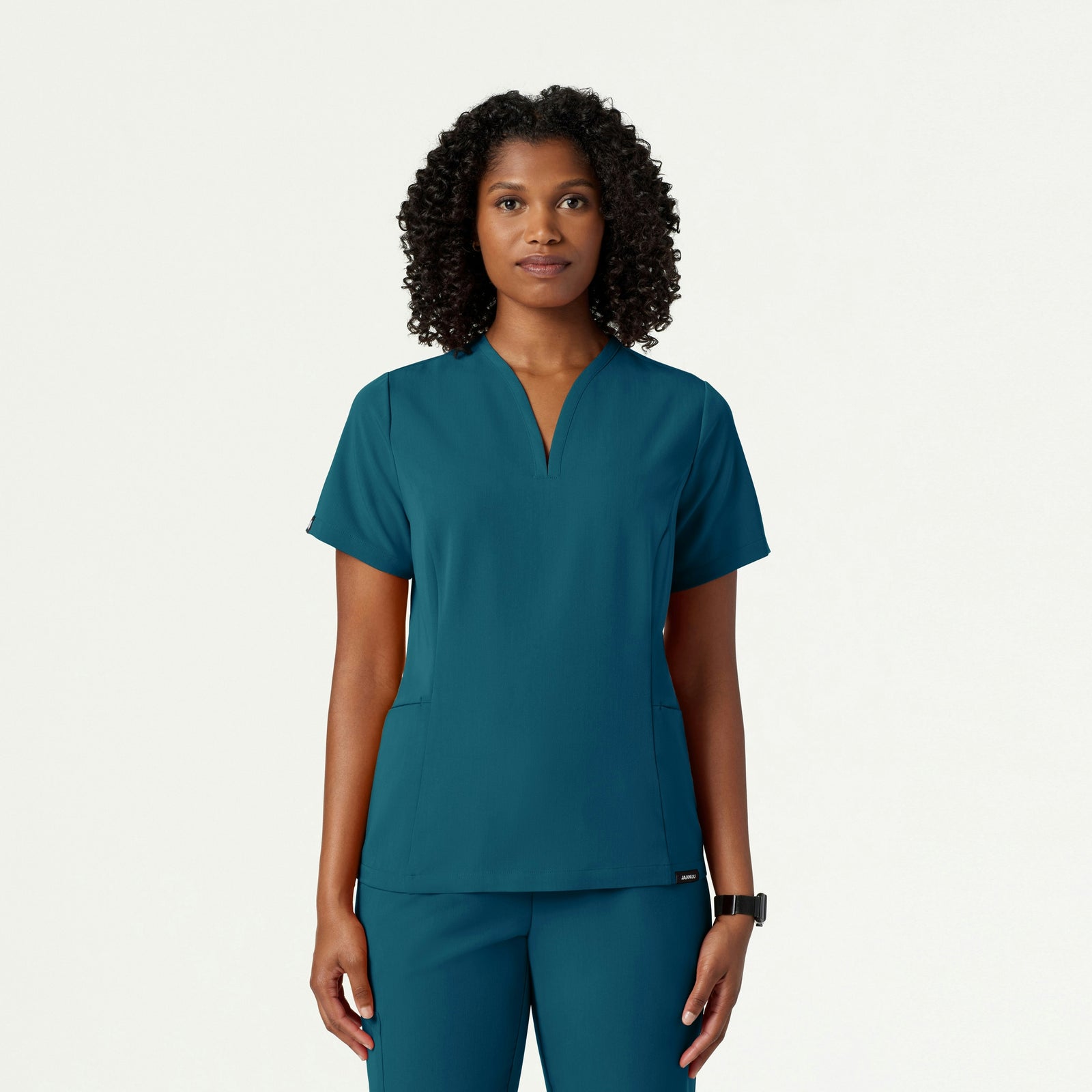 Calix Fit & Flare Scrub Top - Caribbean Blue - WOMEN'S TOPS - Jaanuu