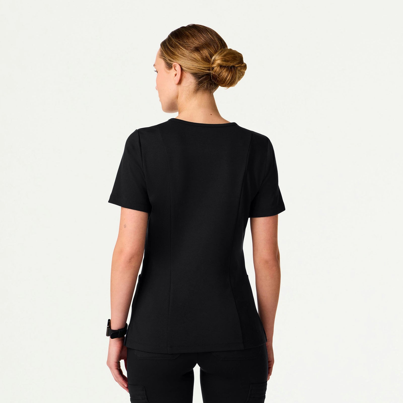 Kass Slim 4-Pocket ULTRAsoft Scrub Top - Black - WOMEN'S TOPS - Jaanuu