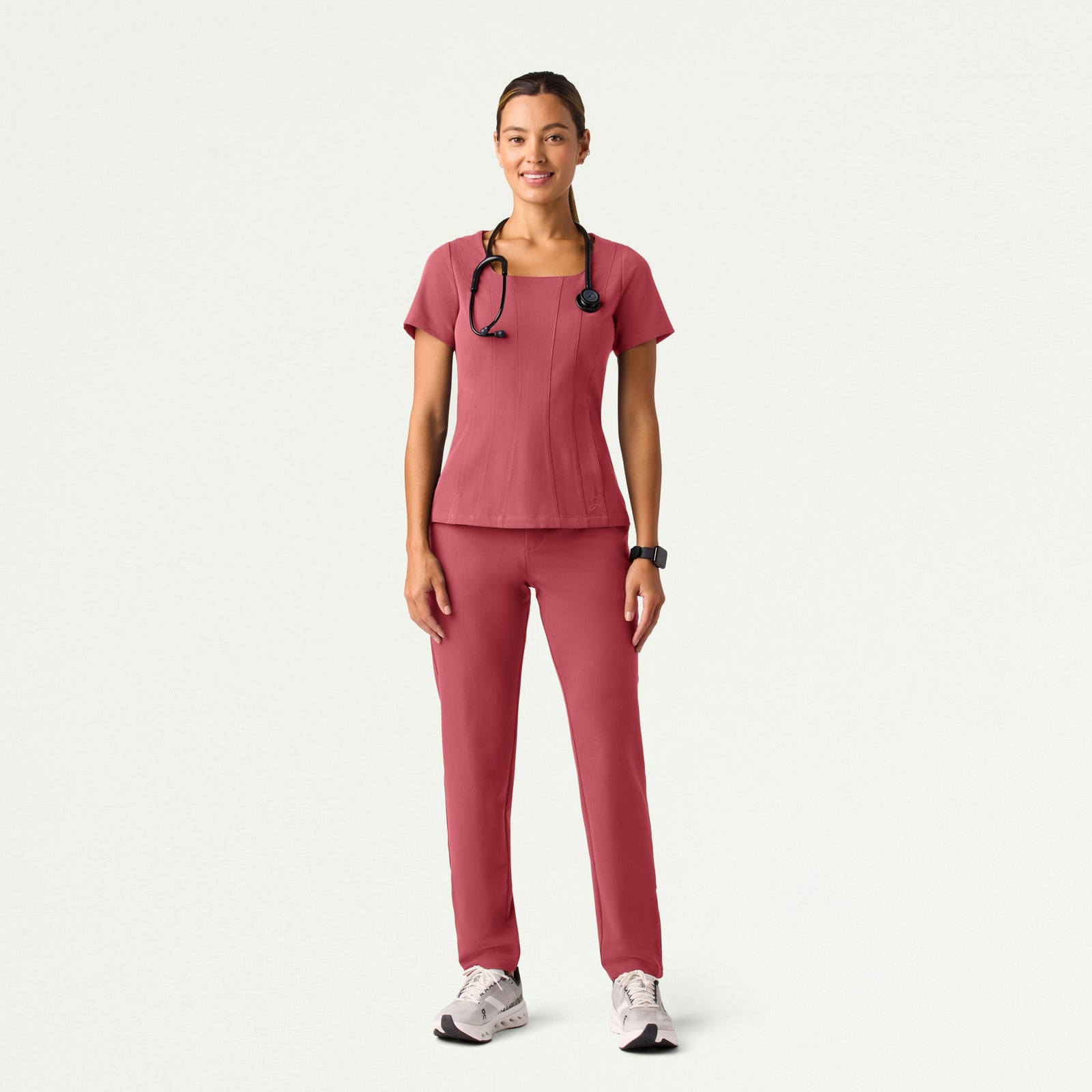 Skyler Slim Zip-Fly Scrub Pant - Mulberry - WOMEN'S PANTS - Jaanuu