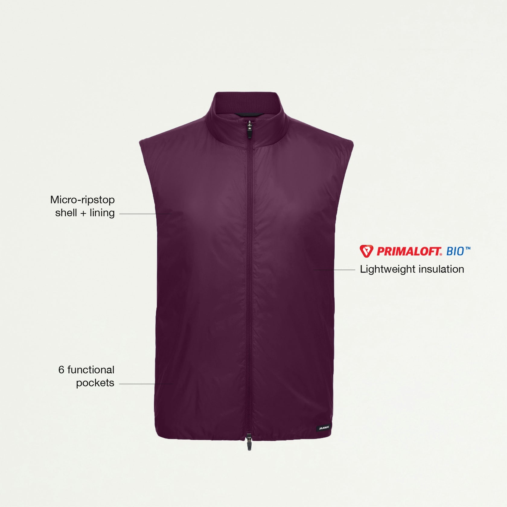 Phantom Insulated Vest - Dark Amethyst - MEN'S JACKETS - Jaanuu