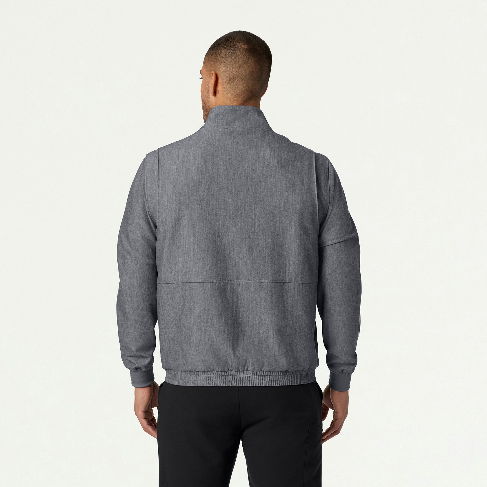 Wolfe Everyday 6-Pocket Scrub Jacket - Heather Gray - MEN'S JACKETS - Jaanuu