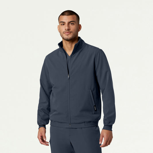 Wolfe Everyday 6-Pocket Scrub Jacket - Carbon Gray - MEN'S JACKETS - Jaanuu