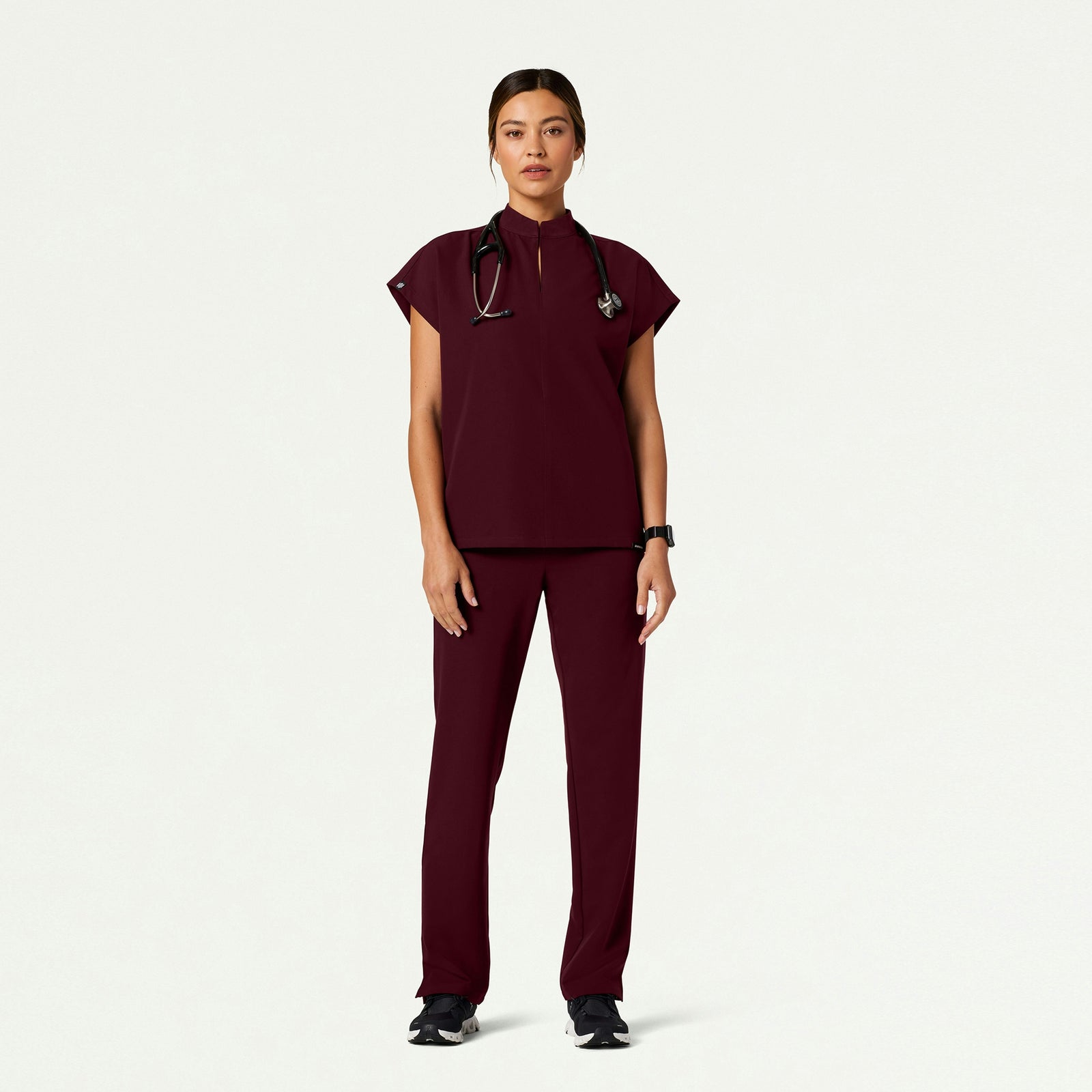 Kerr 365 High Waisted Scrub Pant - Burgundy - WOMEN'S PANTS - Jaanuu