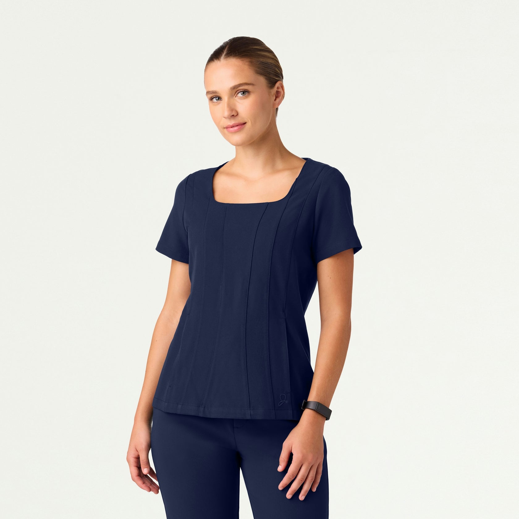 Emery Slim Square-Neck Scrub Top - Midnight Navy - WOMEN'S TOPS - Jaanuu