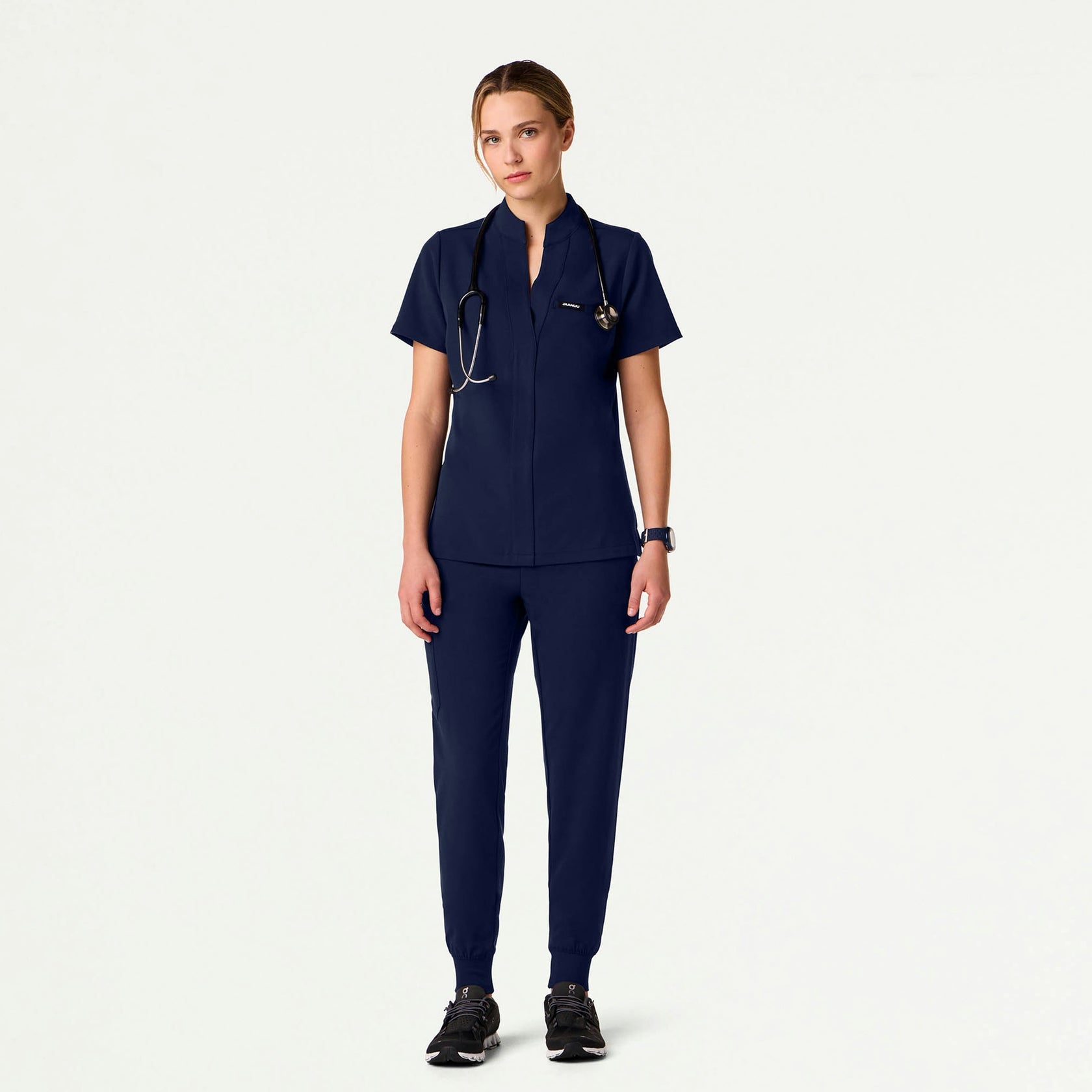 Silex Slim High Waisted Scrub Jogger - Midnight Navy - WOMEN'S PANTS - Jaanuu