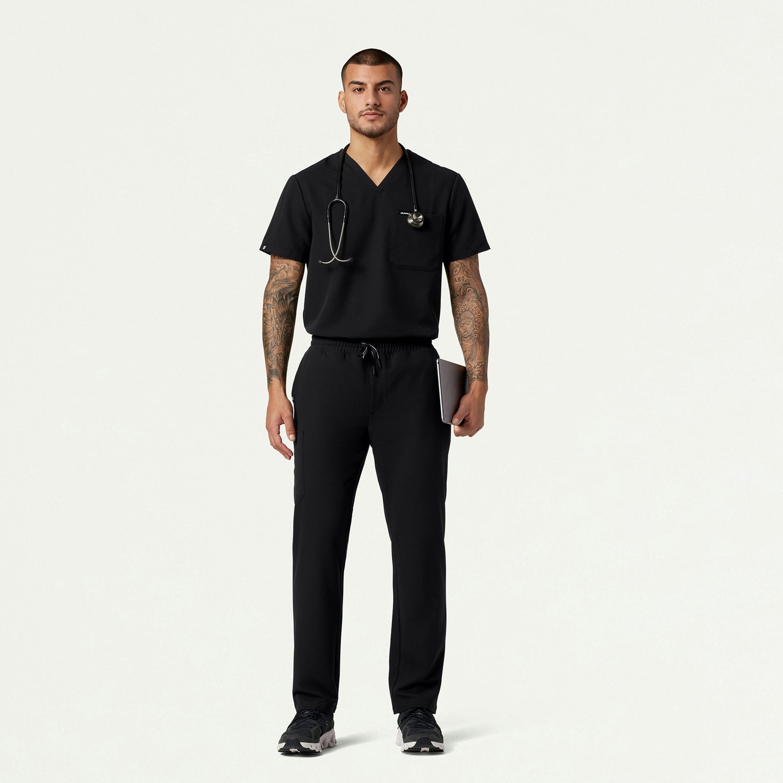 Rhodes Everyday Straight-Leg Scrub Pant - Black - MEN'S PANTS - Jaanuu