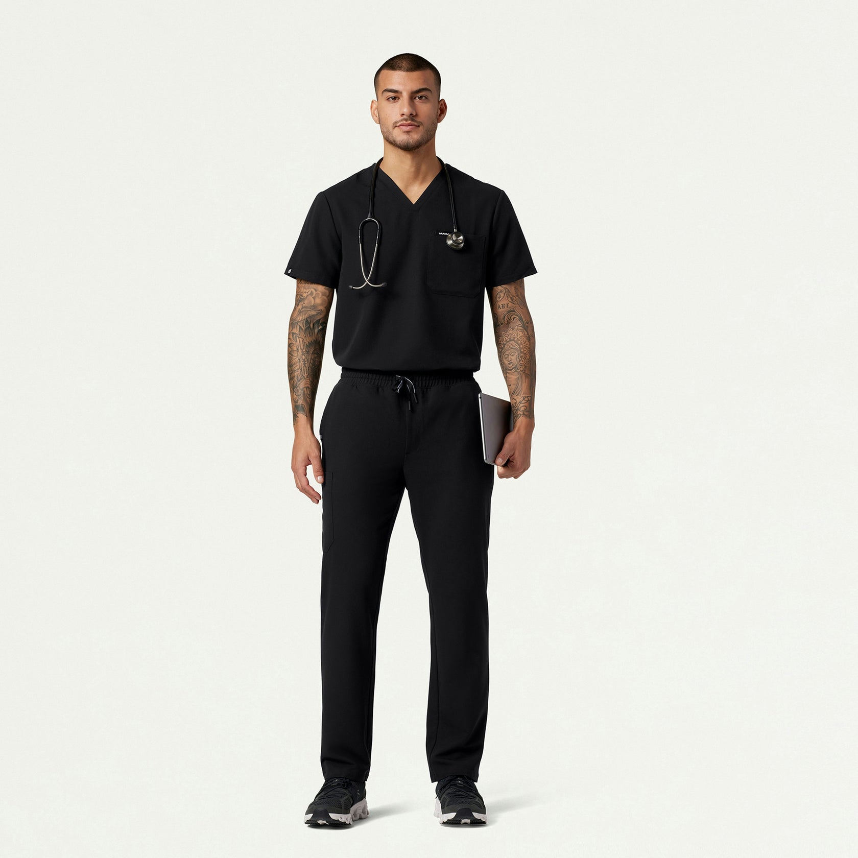 Rhodes Everyday Straight-Leg Scrub Pant - Black - MEN'S PANTS - Jaanuu