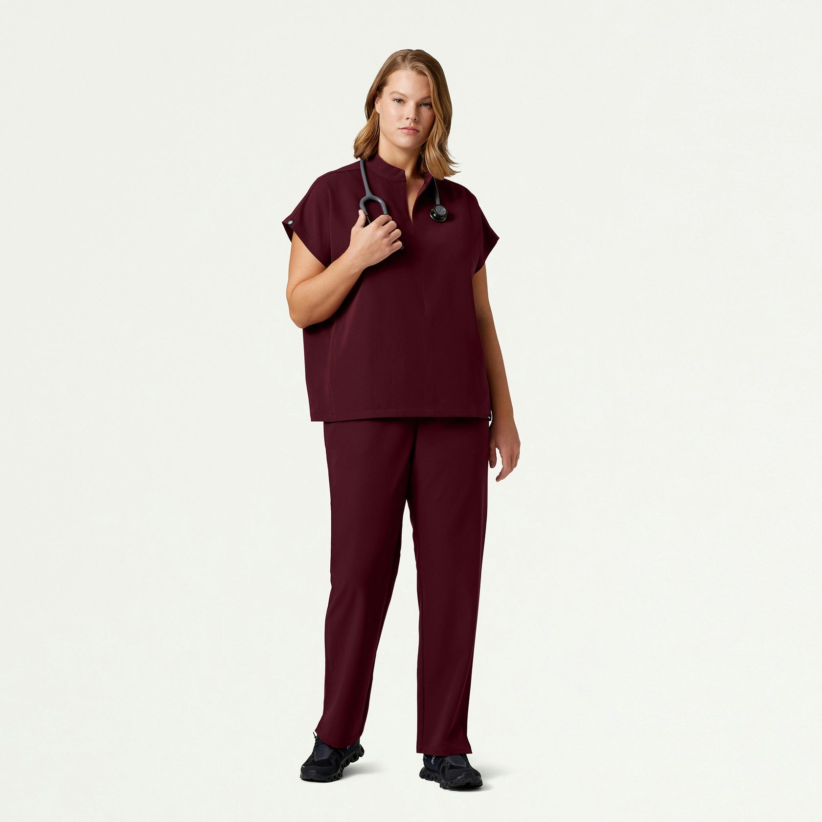 Kerr 365 High Waisted Scrub Pant - Burgundy - WOMEN'S PANTS - Jaanuu