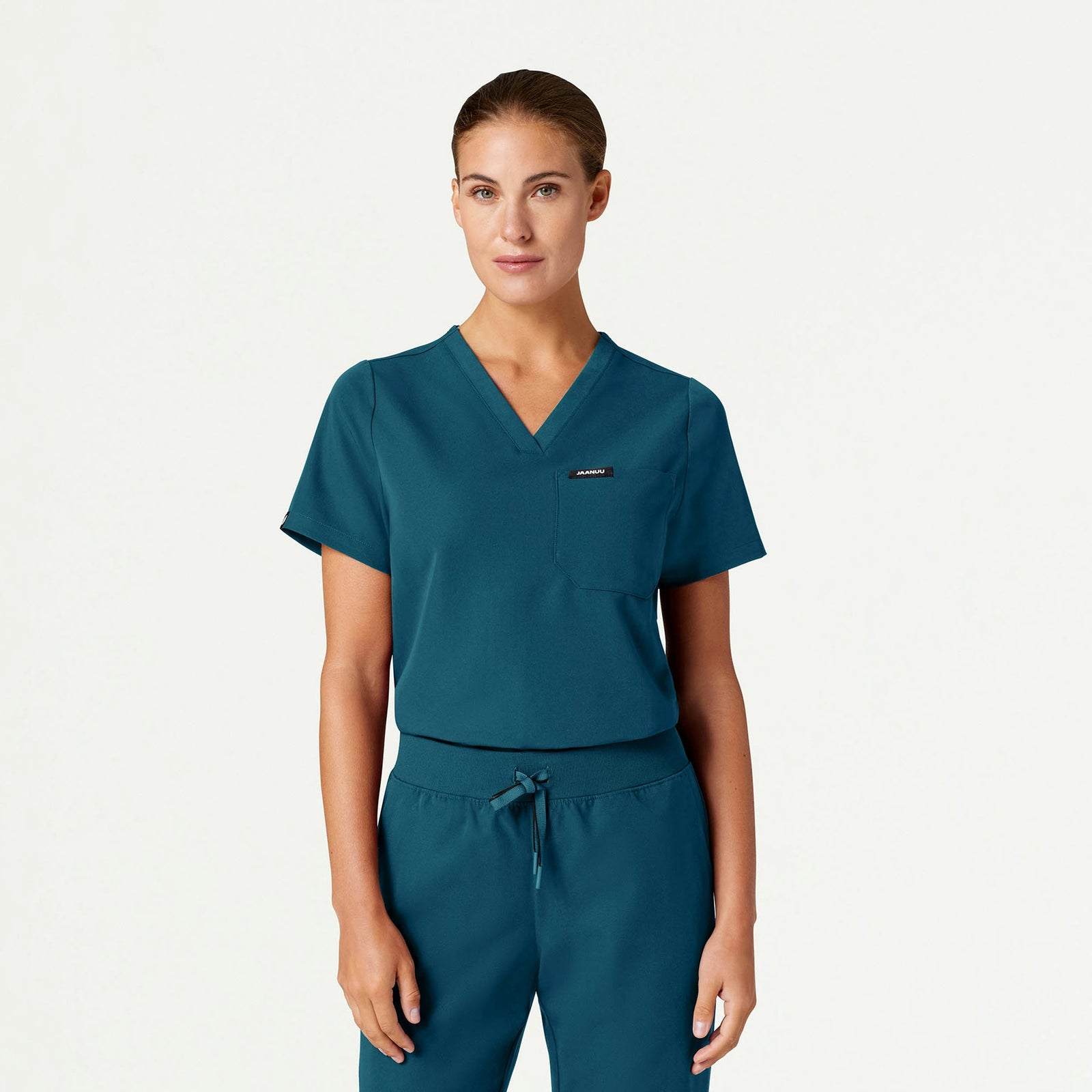 Rhena Essential 1-Pocket Scrub Top - Caribbean Blue - WOMEN'S TOPS - Jaanuu