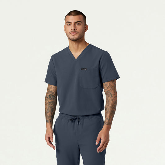 Holmes Everyday 1-Pocket Scrub Top - Carbon Gray - MEN'S TOPS - Jaanuu