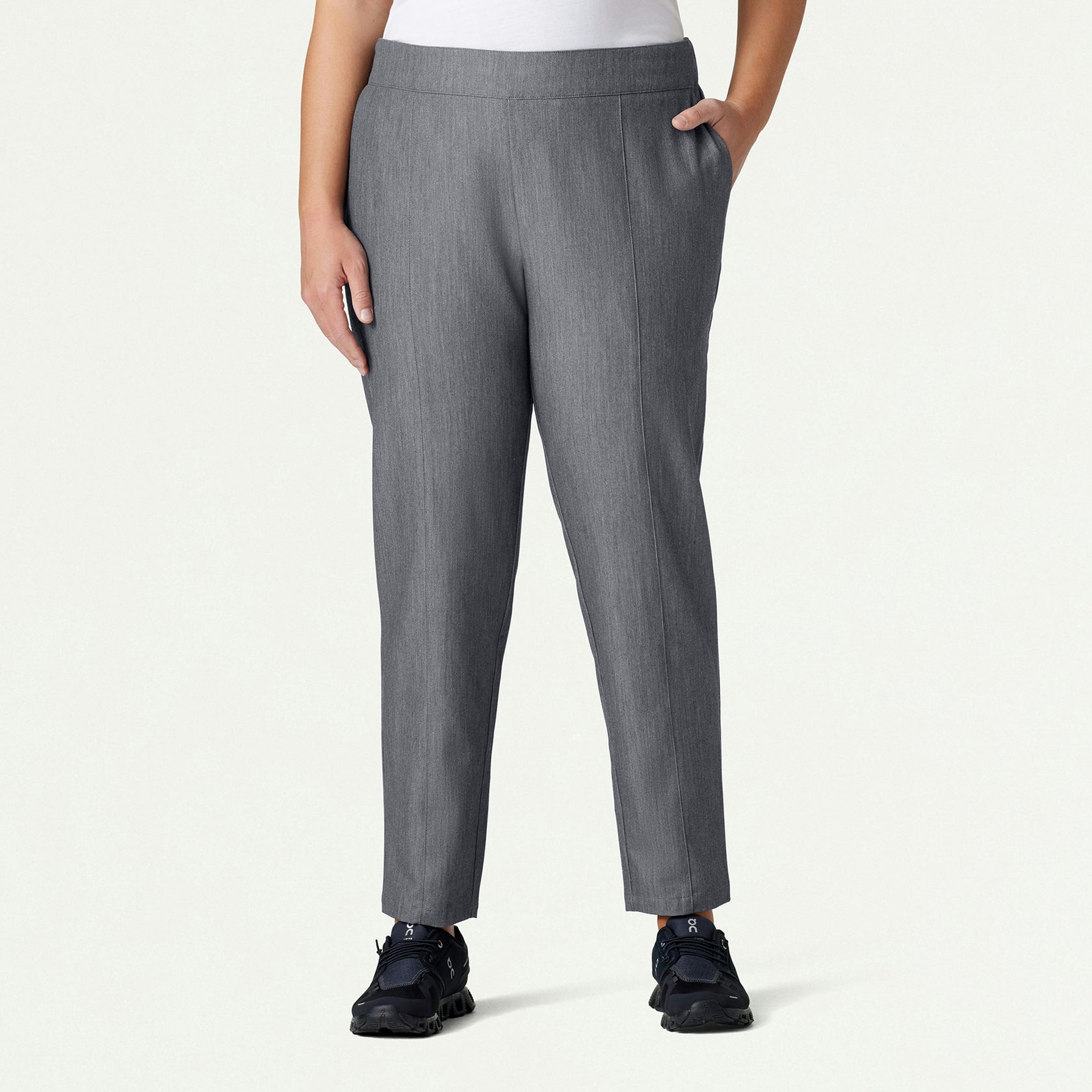 Lio Tapered 5-Pocket Scrub Pant - Heather Gray - WOMEN'S PANTS - Jaanuu