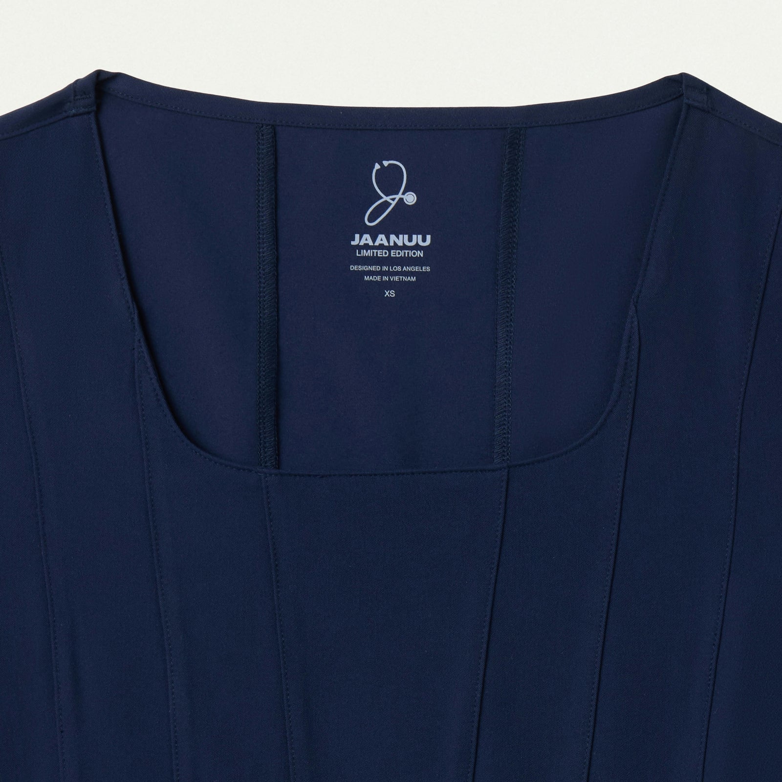 Emery Slim Square-Neck Scrub Top - Midnight Navy - WOMEN'S TOPS - Jaanuu