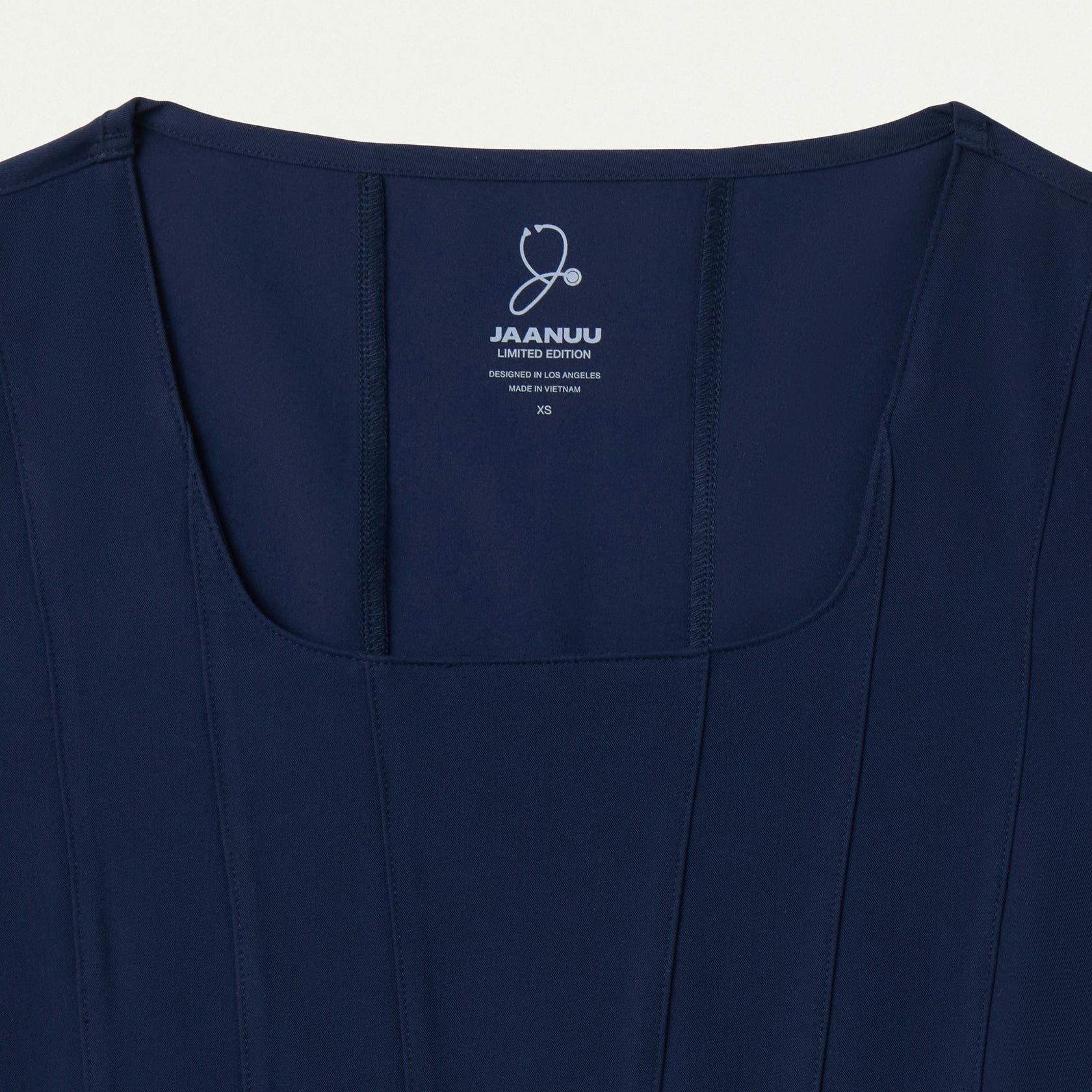 Emery Slim Square-Neck Scrub Top - Midnight Navy - WOMEN'S TOPS - Jaanuu