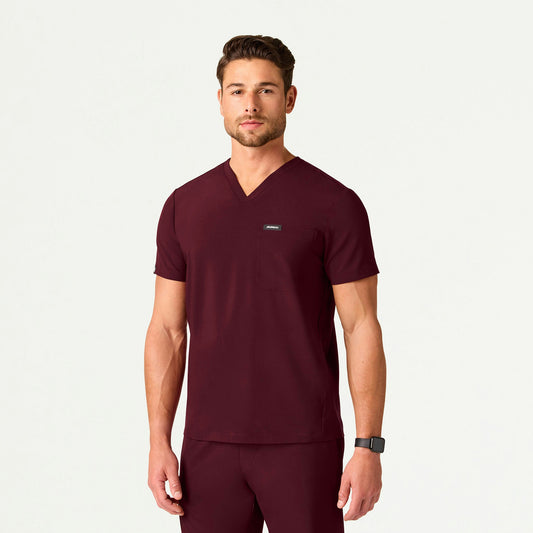 Bron ULTRAlite™ 3-Pocket Scrub Top - Burgundy - MEN'S TOPS - Jaanuu