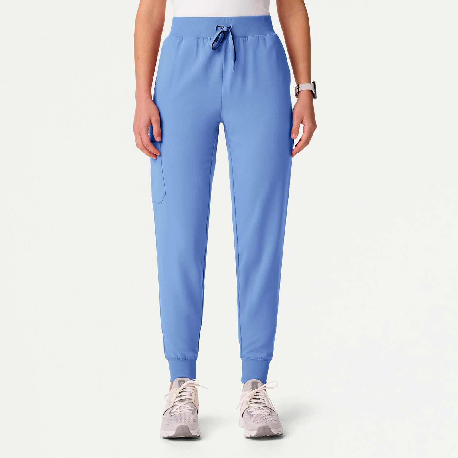 Silex Slim High Waisted Scrub Jogger - Ceil Blue - WOMEN'S PANTS - Jaanuu