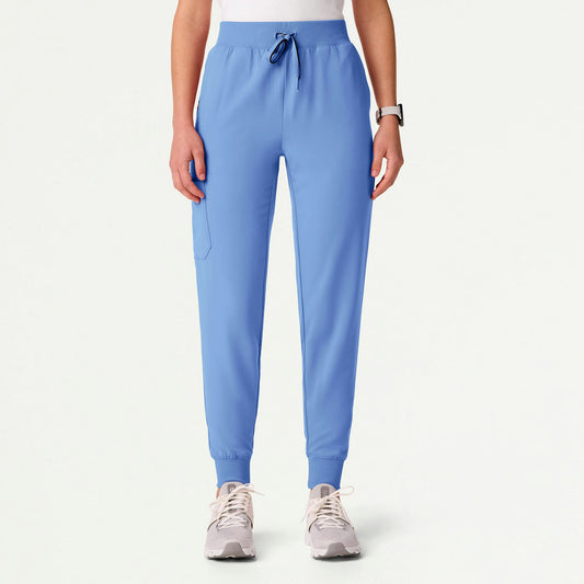 Silex Slim High Waisted Scrub Jogger - Ceil Blue - WOMEN'S PANTS - Jaanuu