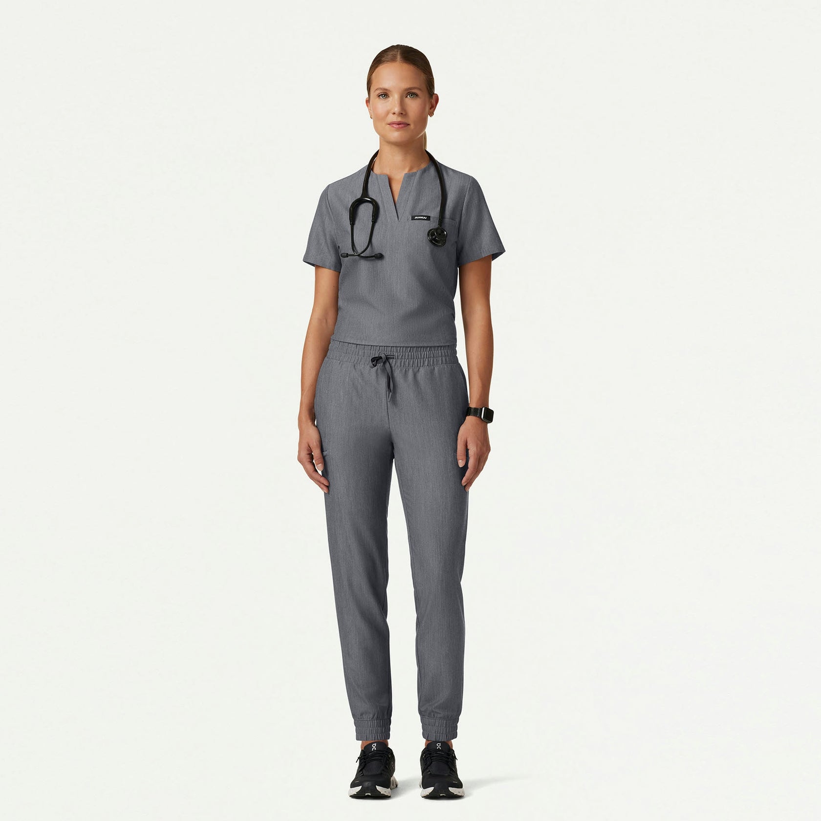 Jace Skinny On-the-Go Scrub Jogger - Heather Gray - WOMEN'S PANTS - Jaanuu