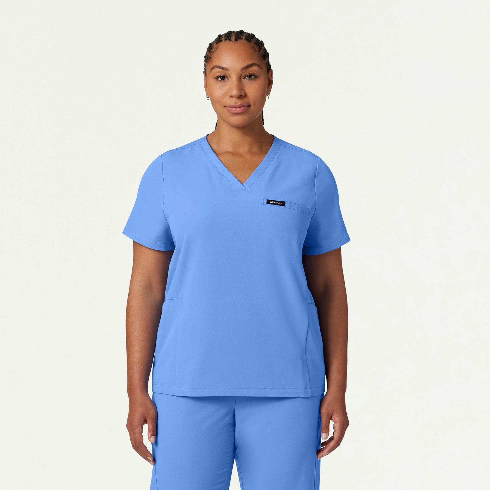 Magna 3-Pocket Scrub Top - Ceil Blue - WOMEN'S TOPS - Jaanuu