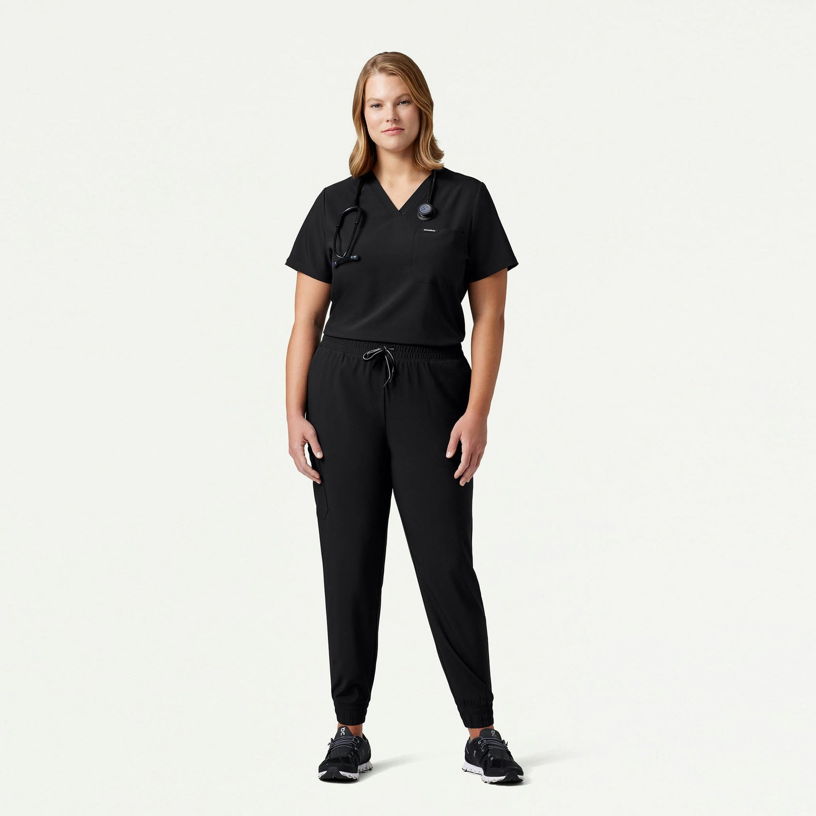 Pret 1-Pocket Classic Scrub Top - Black - WOMEN'S TOPS - Jaanuu