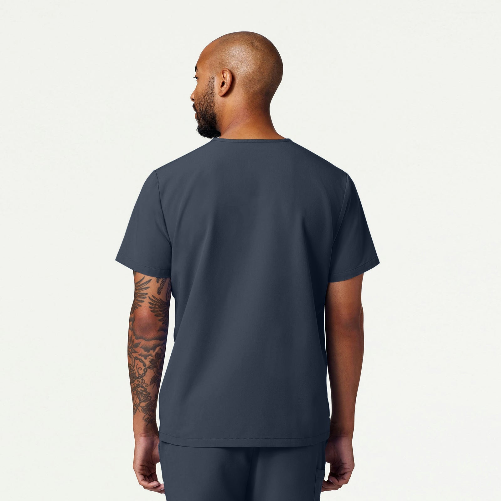 Romin 1-Pocket Scrub Top - Carbon Gray - MEN'S TOPS - Jaanuu