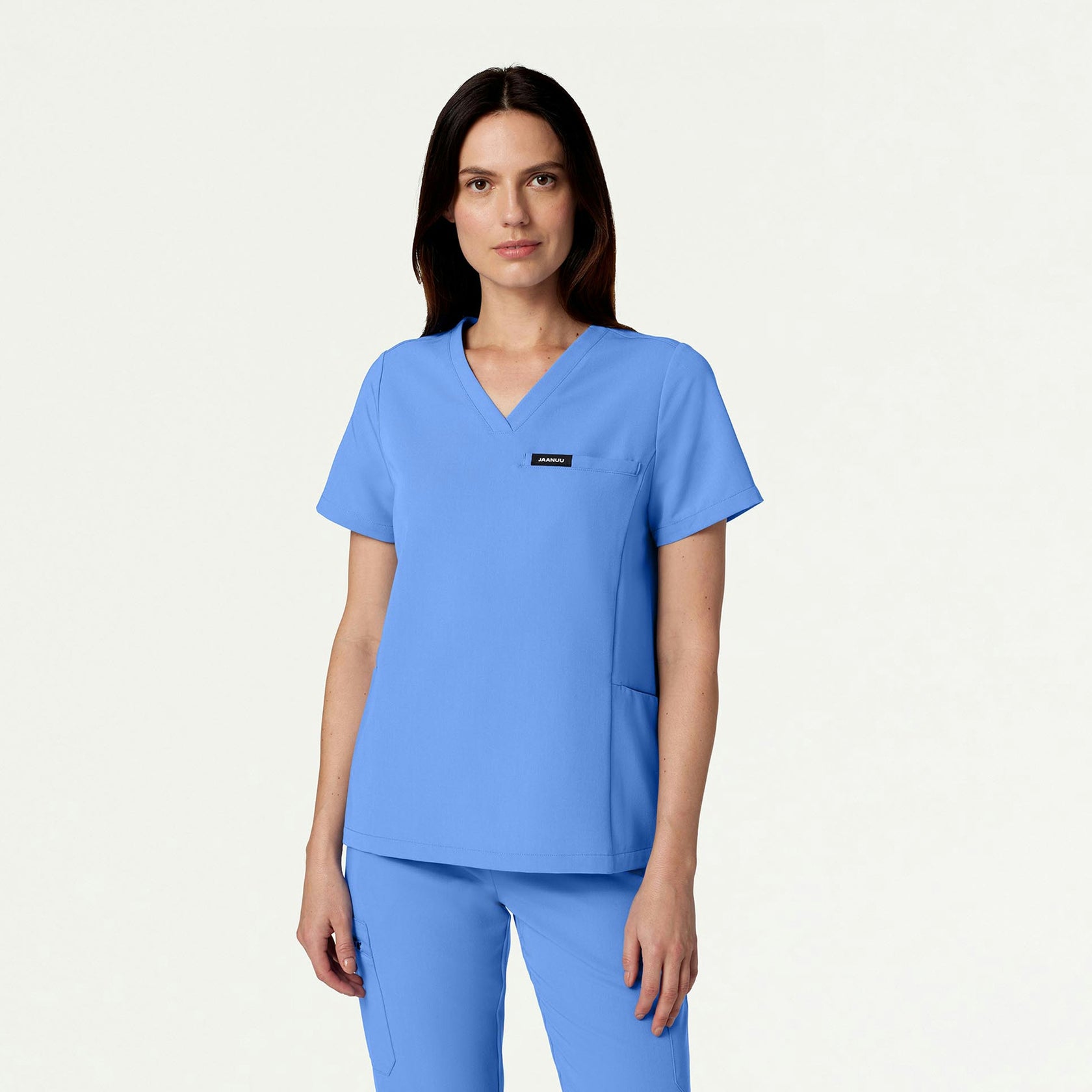 Magna 3-Pocket Scrub Top - Ceil Blue - WOMEN'S TOPS - Jaanuu