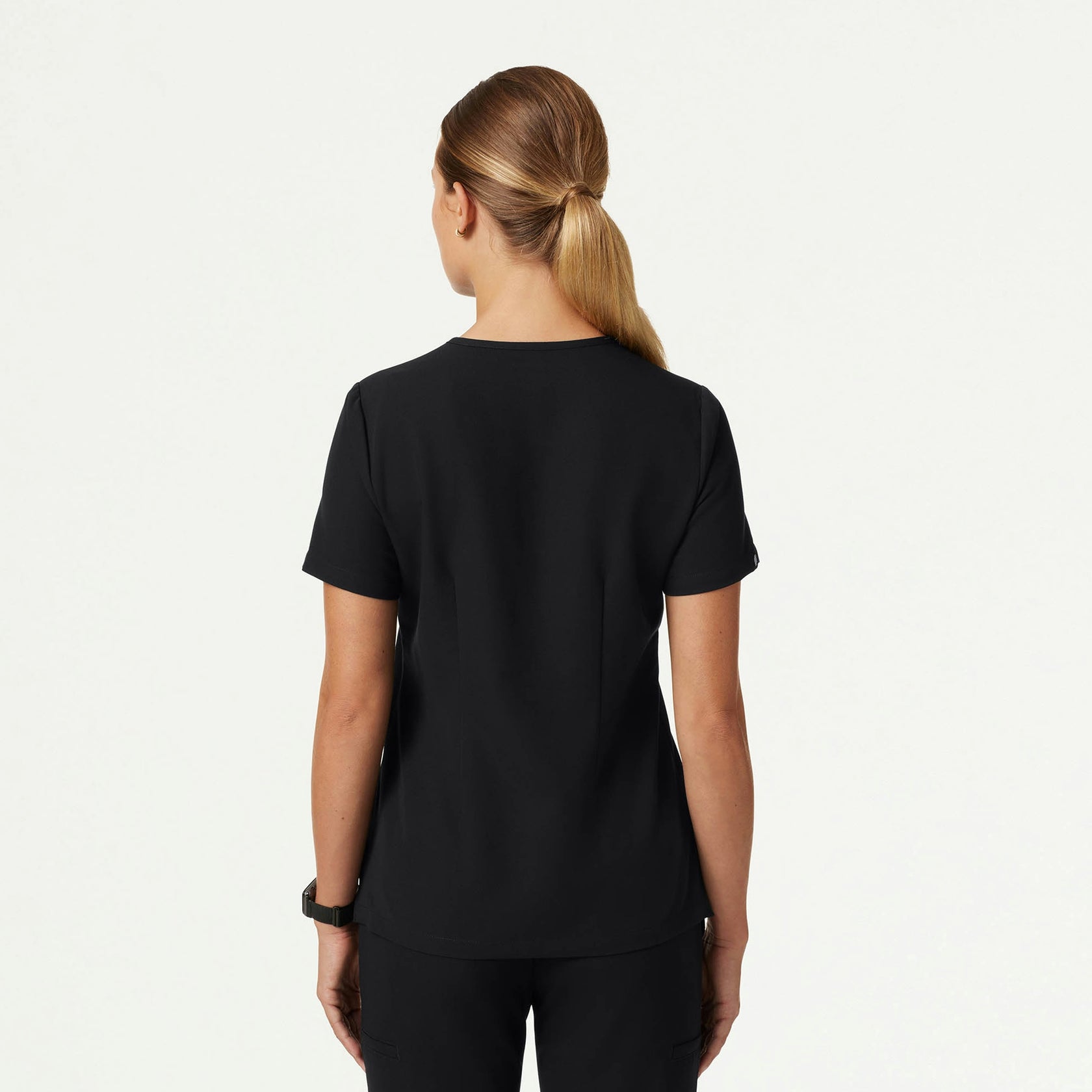 Andra Slim 1-Pocket Scrub Top - Black - WOMEN'S TOPS - Jaanuu