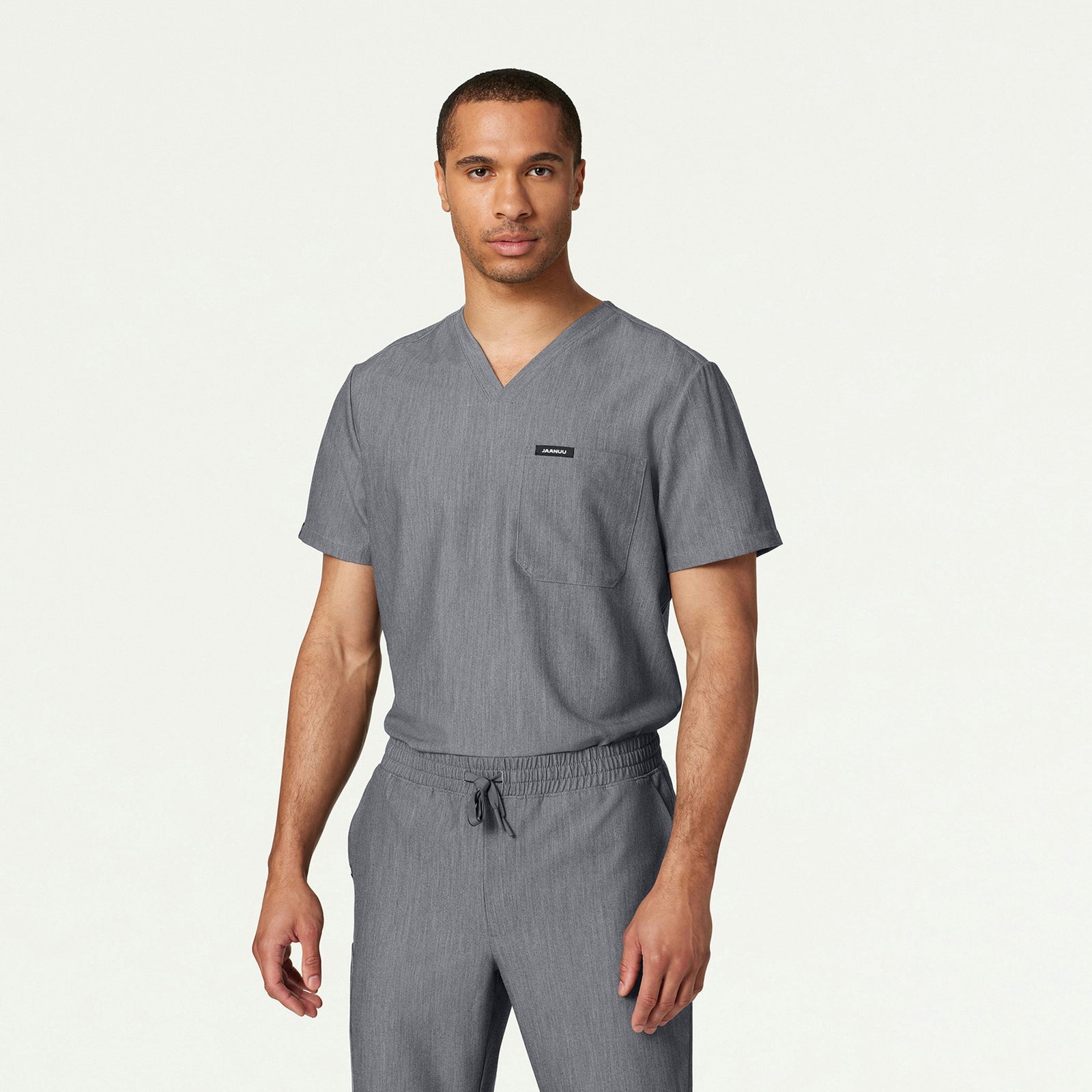 Holmes Everyday 1-Pocket Scrub Top - Heather Gray - MEN'S TOPS - Jaanuu