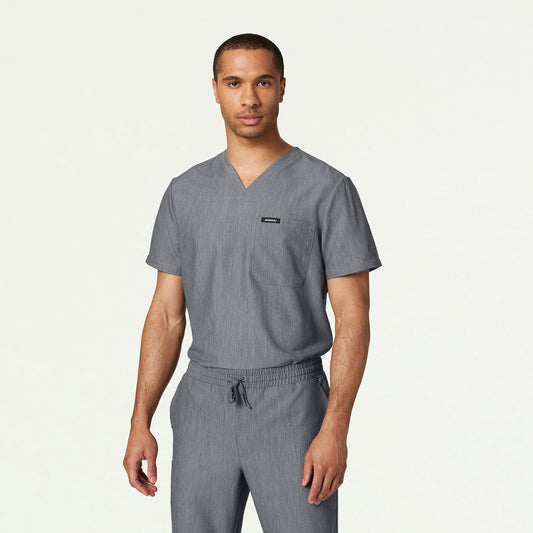 Holmes Everyday 1-Pocket Scrub Top - Heather Gray - MEN'S TOPS - Jaanuu