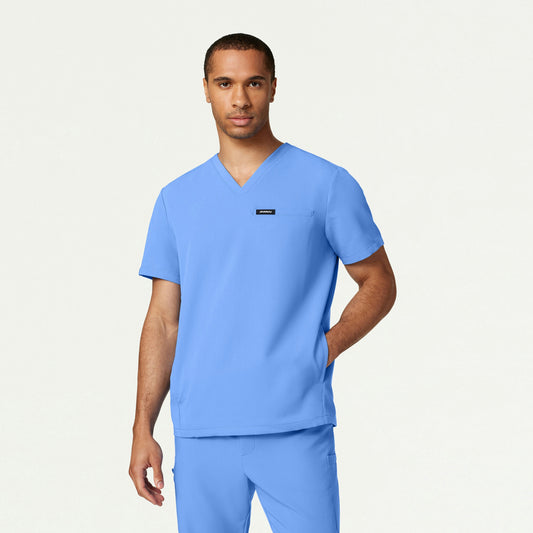 Platt 3-Pocket Scrub Top - Ceil Blue - MEN'S TOPS - Jaanuu