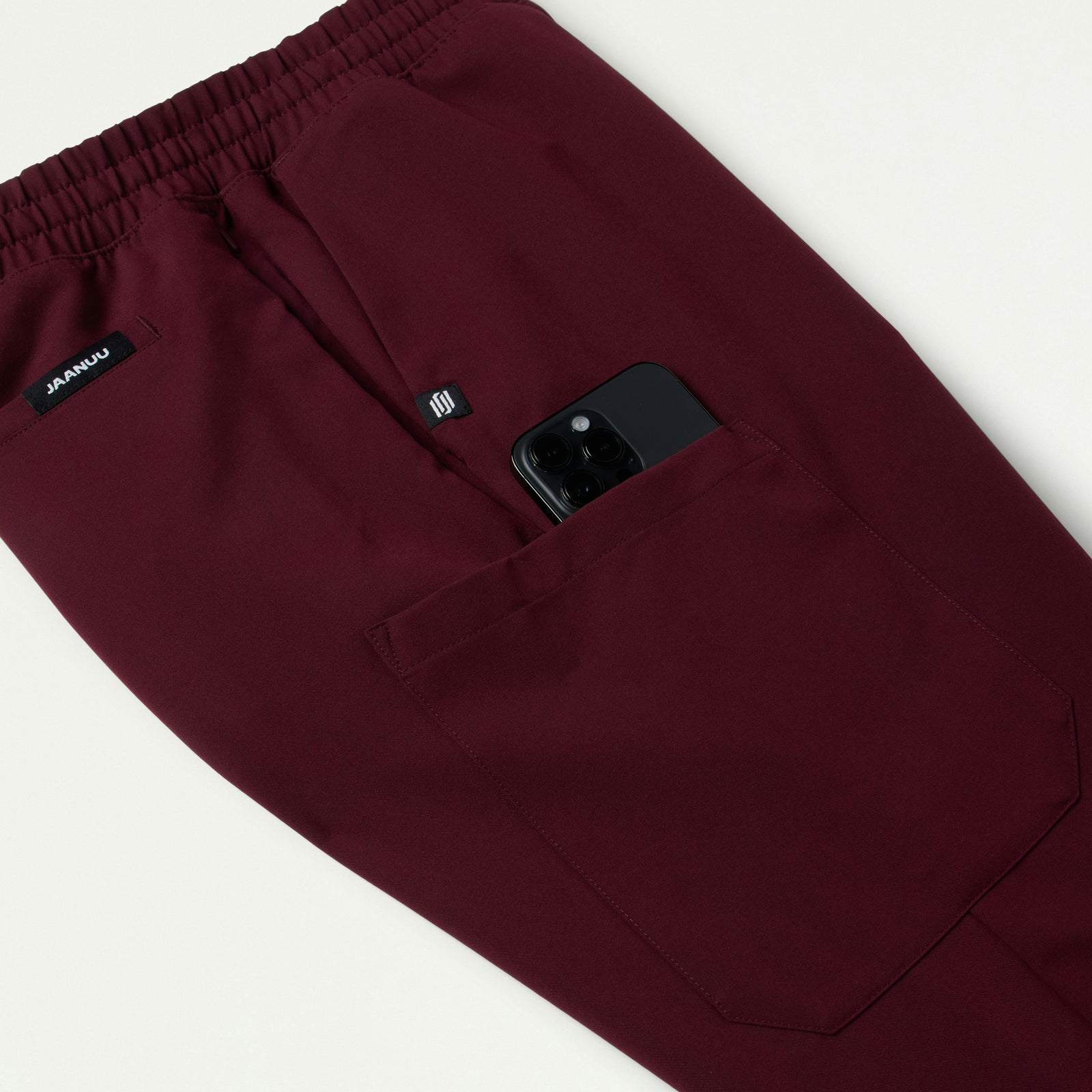 Rhodes Slim Crossover Scrub Jogger - Burgundy - MEN'S PANTS - Jaanuu